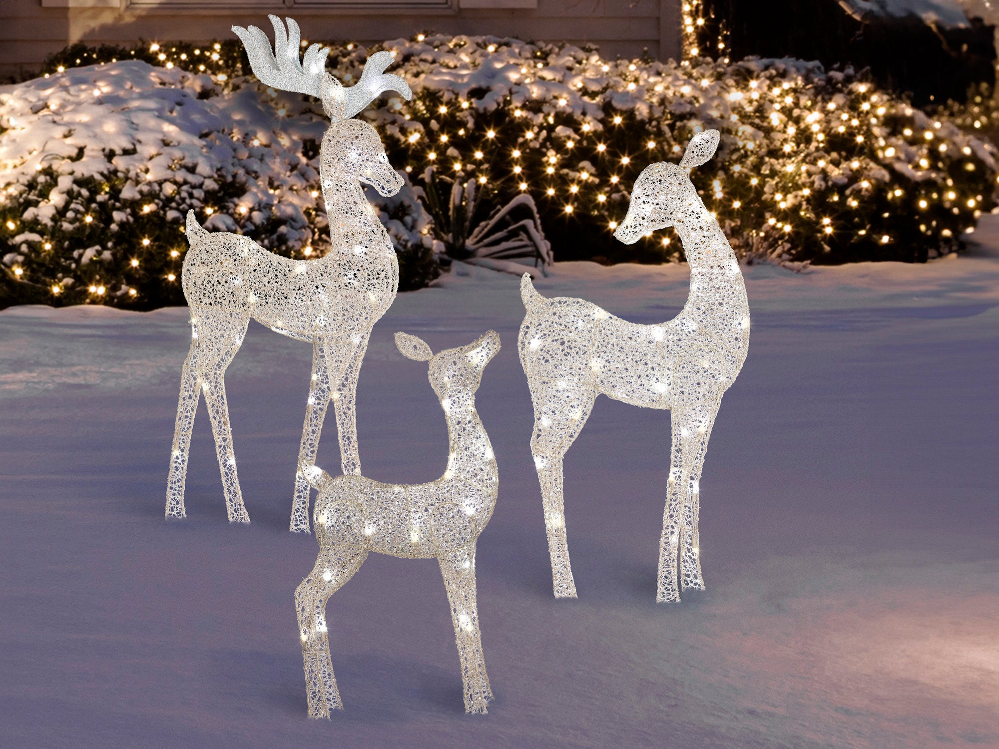 4 Foot Christmas Reindeer Family Flat-tastic Light Up Lawn Decoration - costumes.com