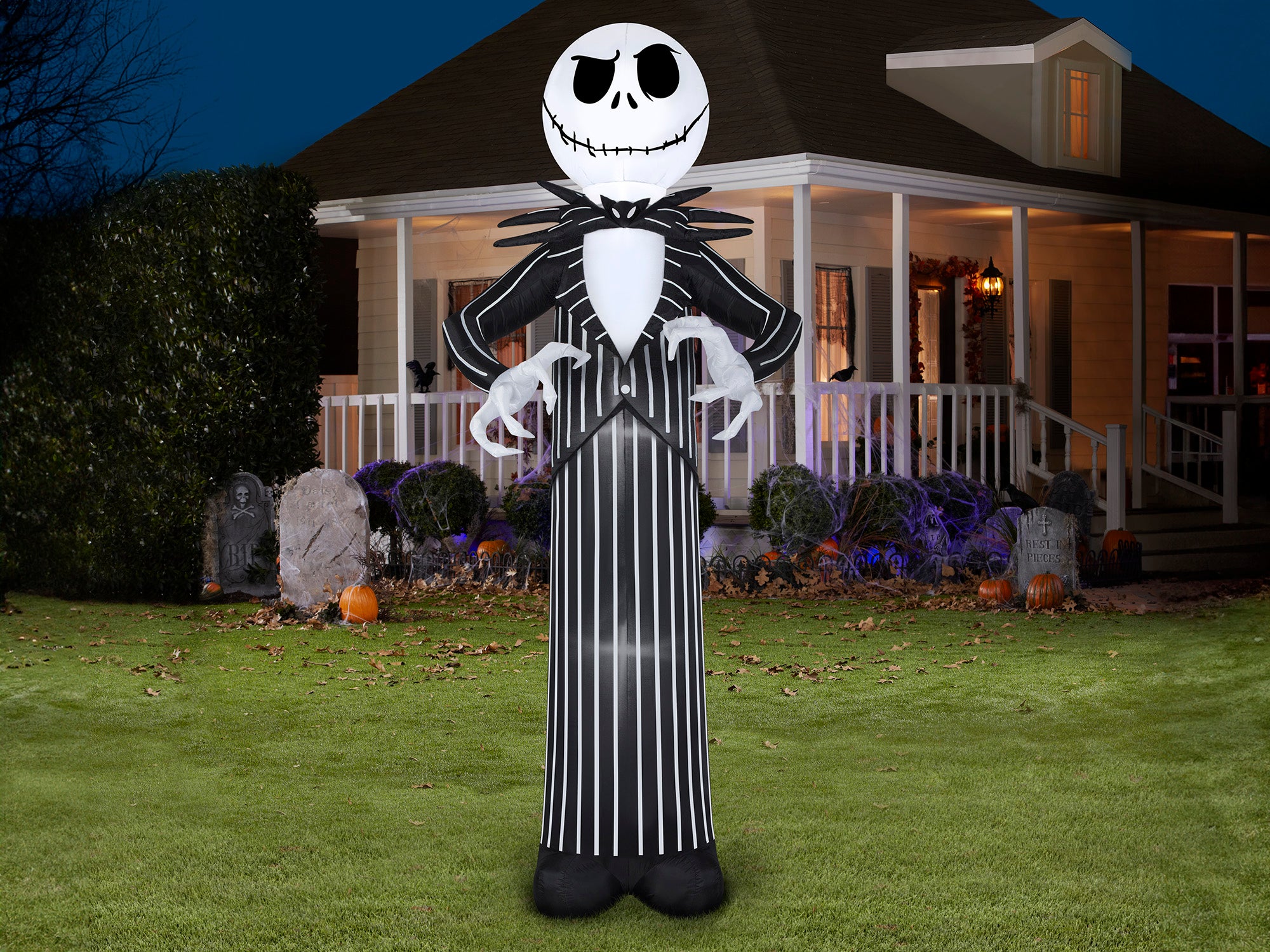 10 Foot The Nightmare Before Christmas Jack Skellington Light Up Halloween Inflatable Lawn Decoration - costumes.com