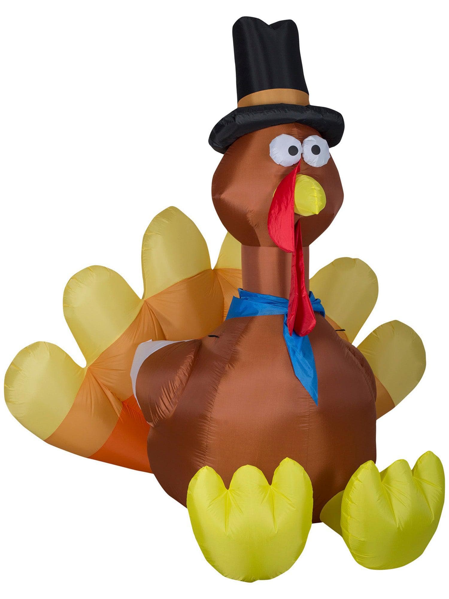 8.5 Foot Harvest Turkey Light Up Thanksgiving Inflatable Lawn Decor - costumes.com