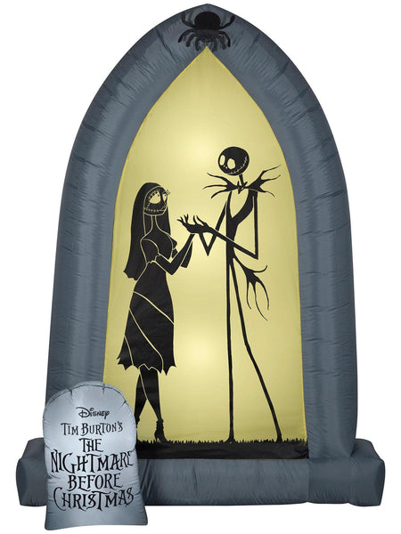 7 Foot The Nightmare Before Christmas Jack and Sally Silhouette Light Up Halloween Inflatable Lawn Decor
