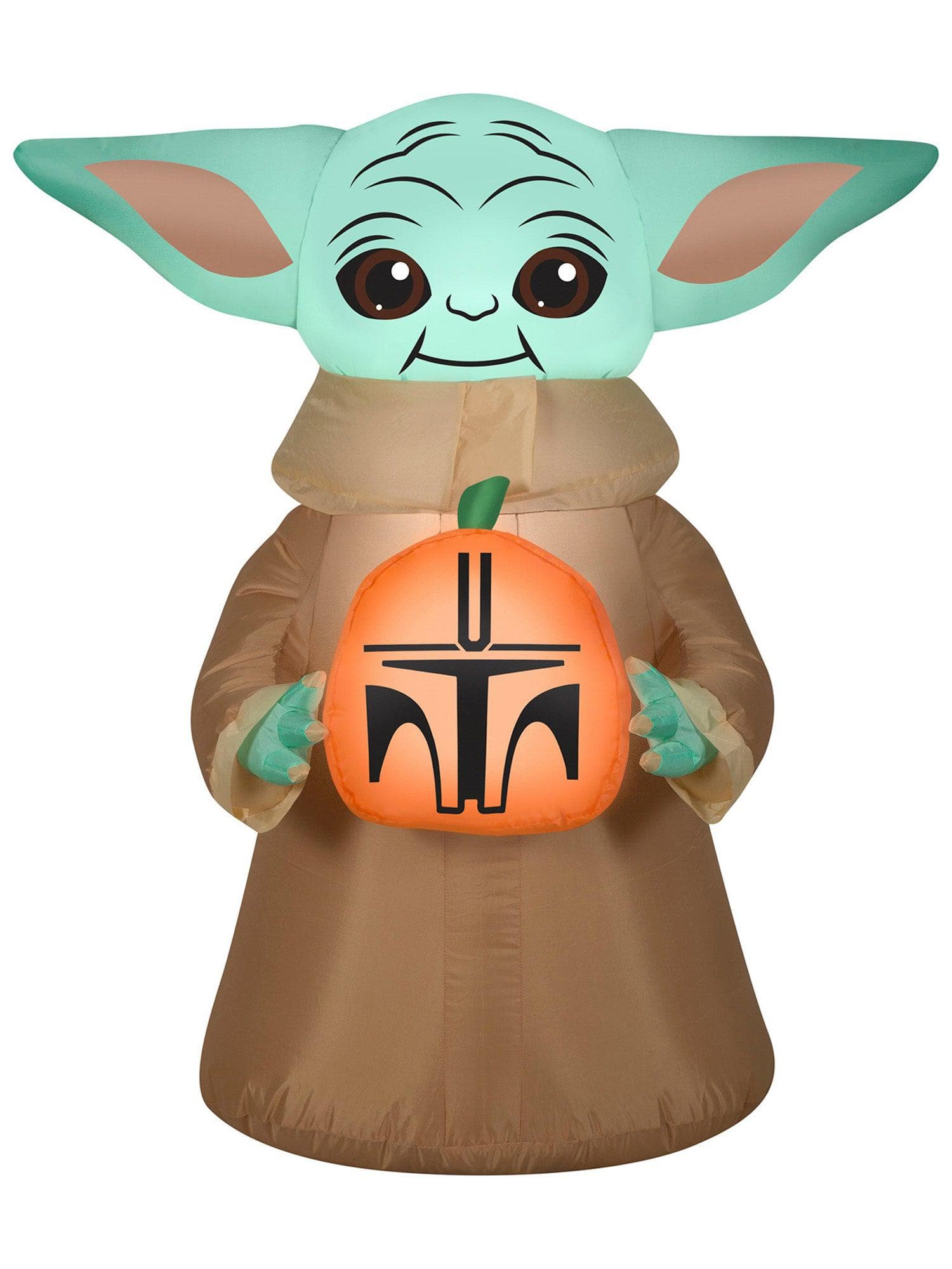 3.5 Foot Star Wars The Child & Pumpkin Light Up Halloween Inflatable Lawn Decor - costumes.com