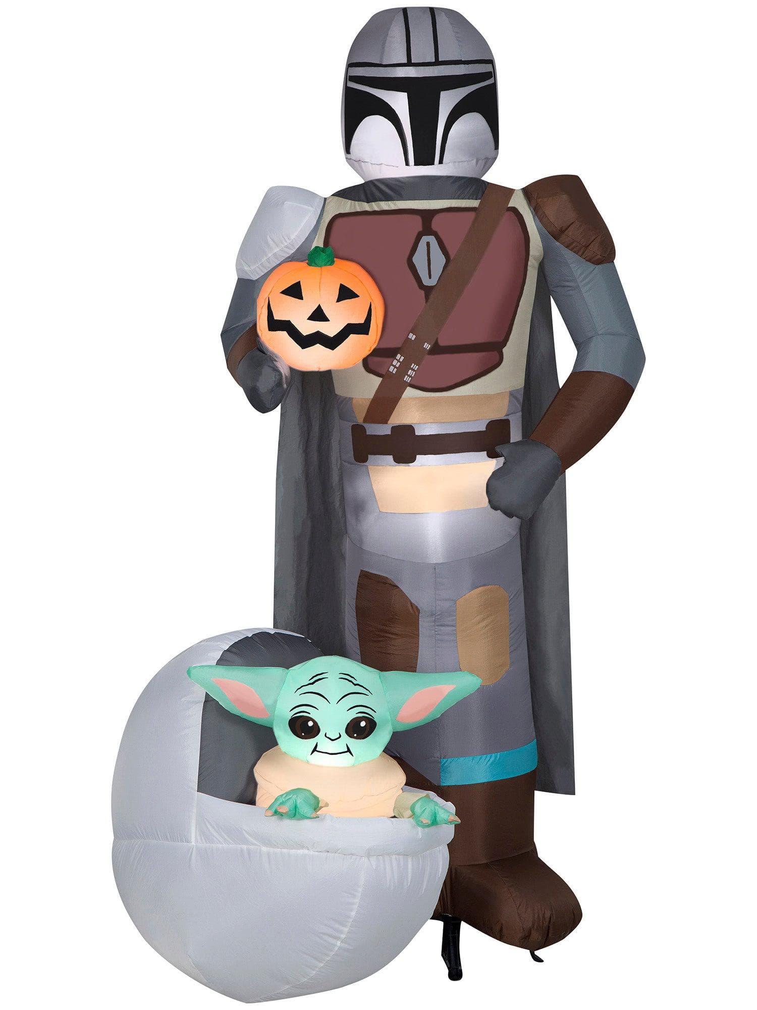 6.5 Foot Star Wars The Child & Mandalorian Light Up Halloween Inflatable Lawn Decor - costumes.com