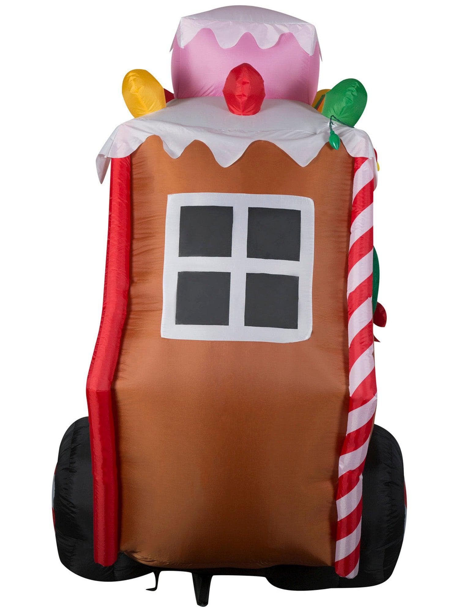 7.5 Foot Santa's Gingerbread Trailor Light Up Christmas Inflatable Lawn Decor - costumes.com