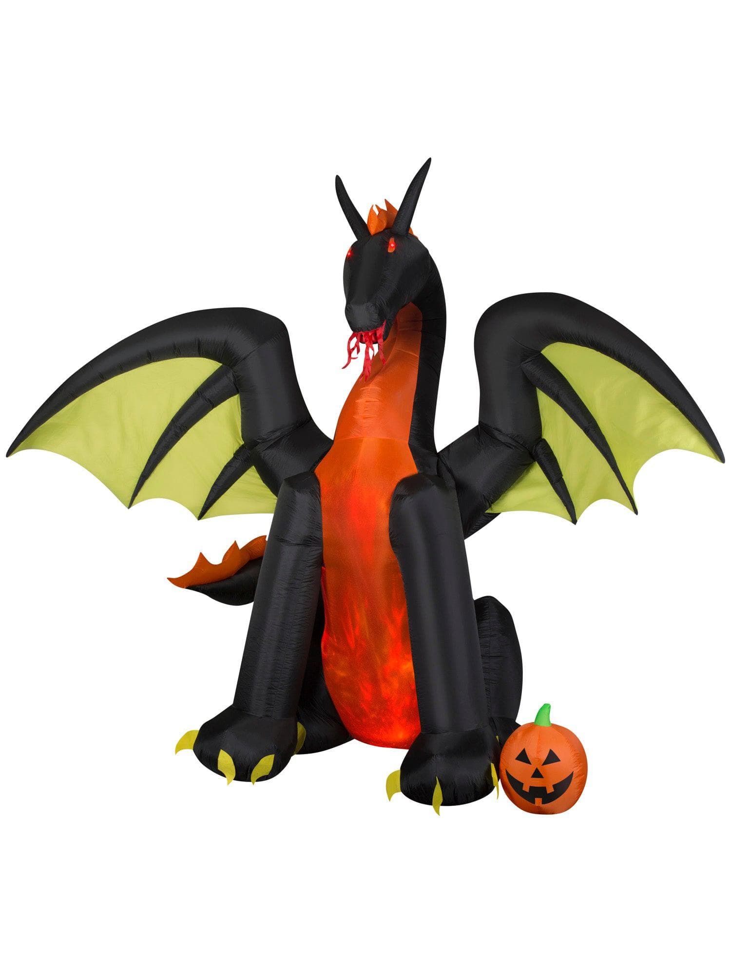 9 Foot Animated Fire & Ice Dragon Light Up Halloween Inflatable Lawn Decor - costumes.com