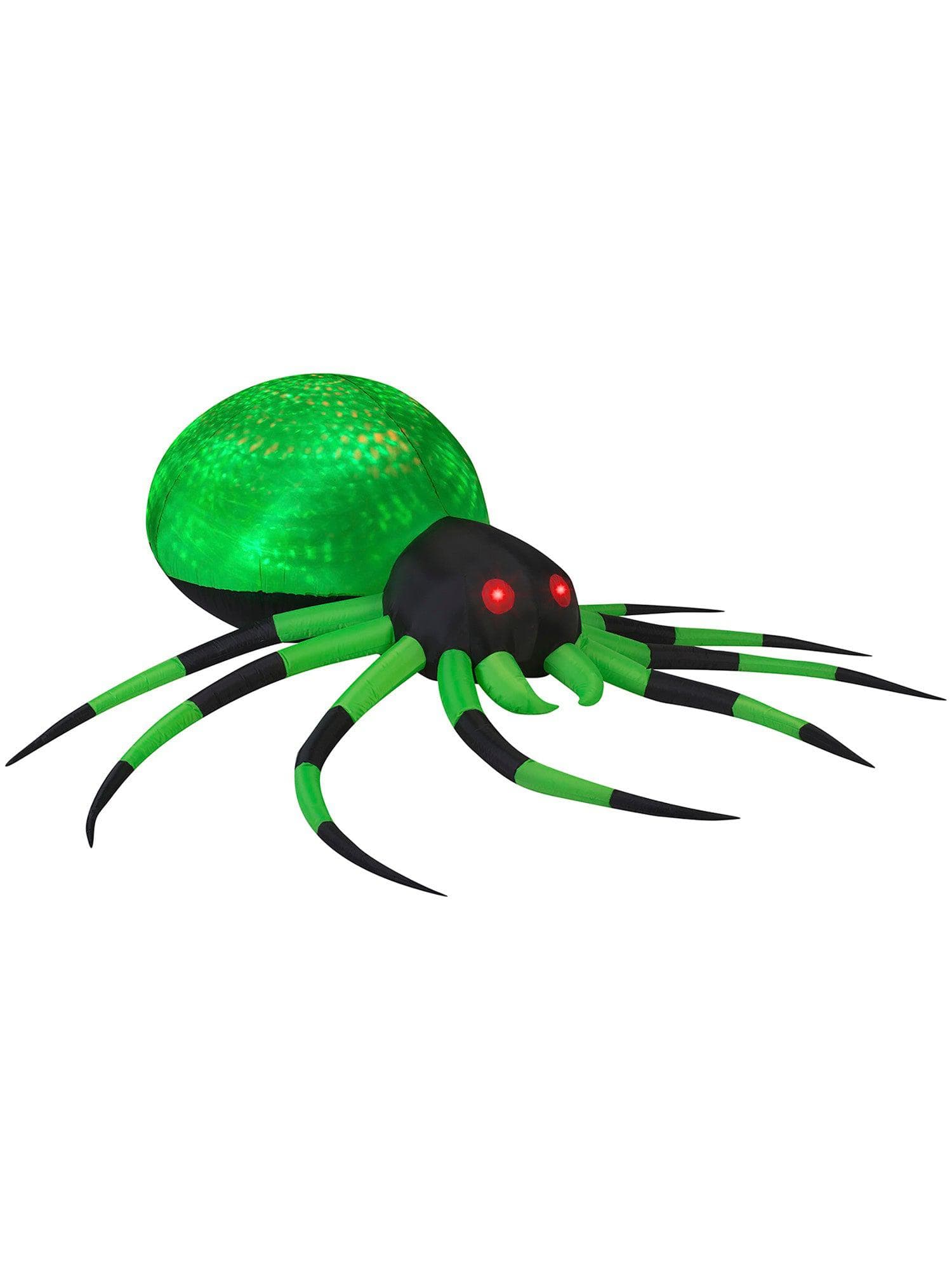 8 Foot Green Spider Light Up Halloween Inflatable Lawn Decor - costumes.com