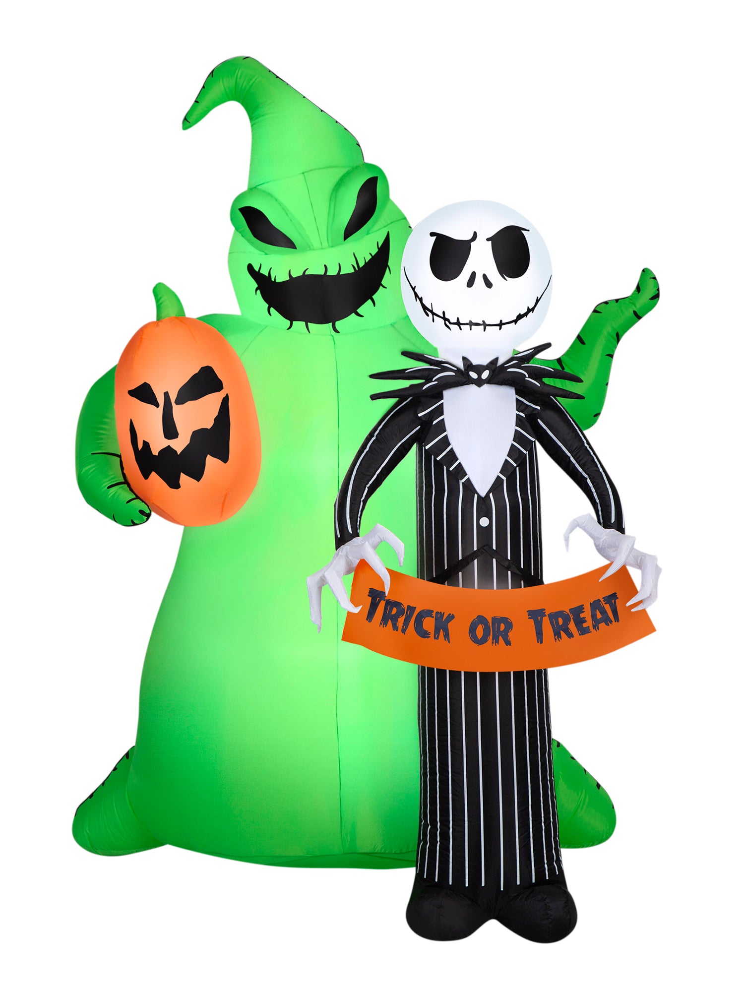 6.5 Foot The Nightmare Before Christmas Jack Skellington & Oogie Boogie Light Up Halloween Inflatable Lawn Decor - costumes.com