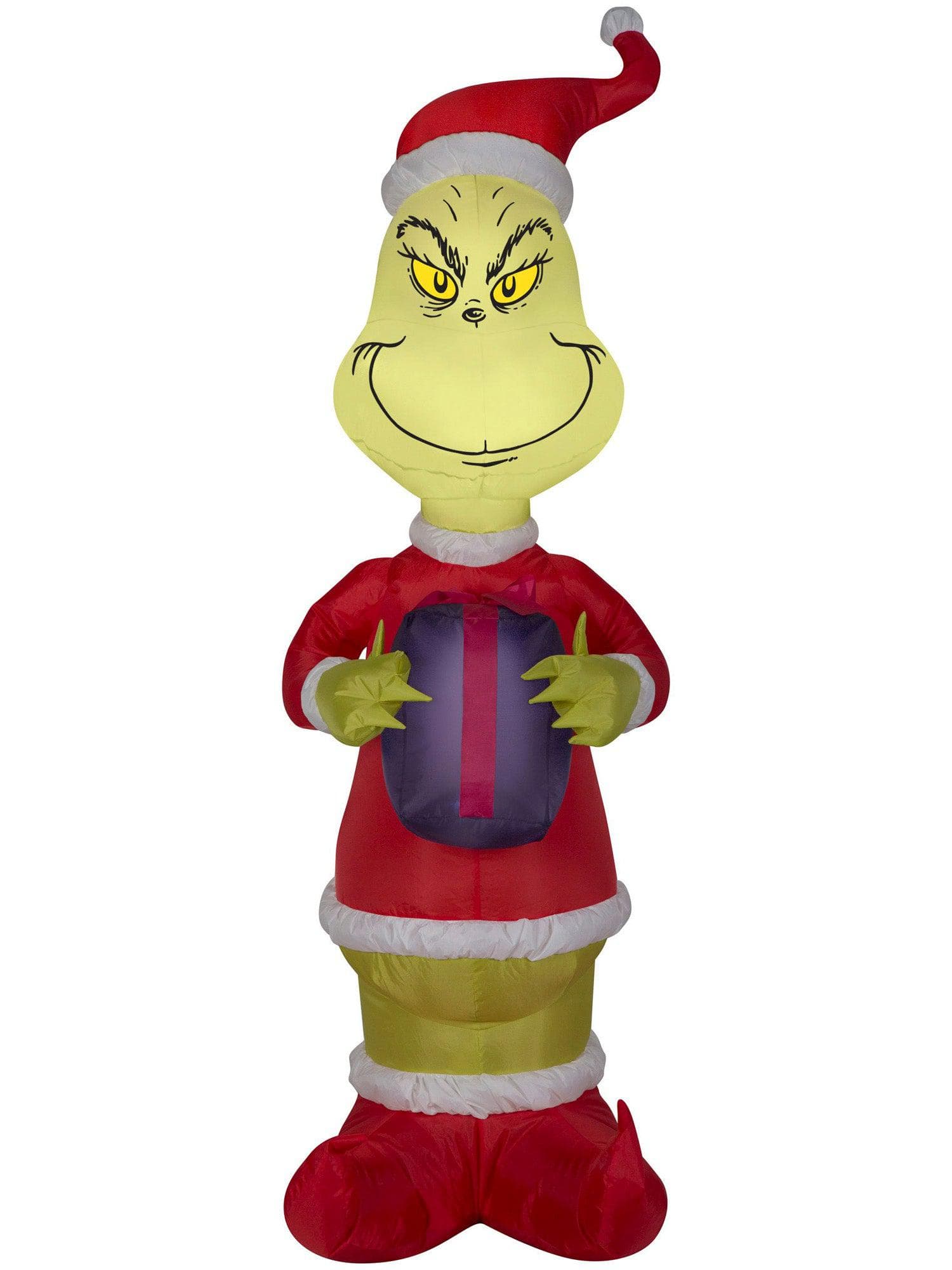 4 Foot Dr. Seuss The Grinch Holiday Light Up Christmas Inflatable Lawn Decor - costumes.com
