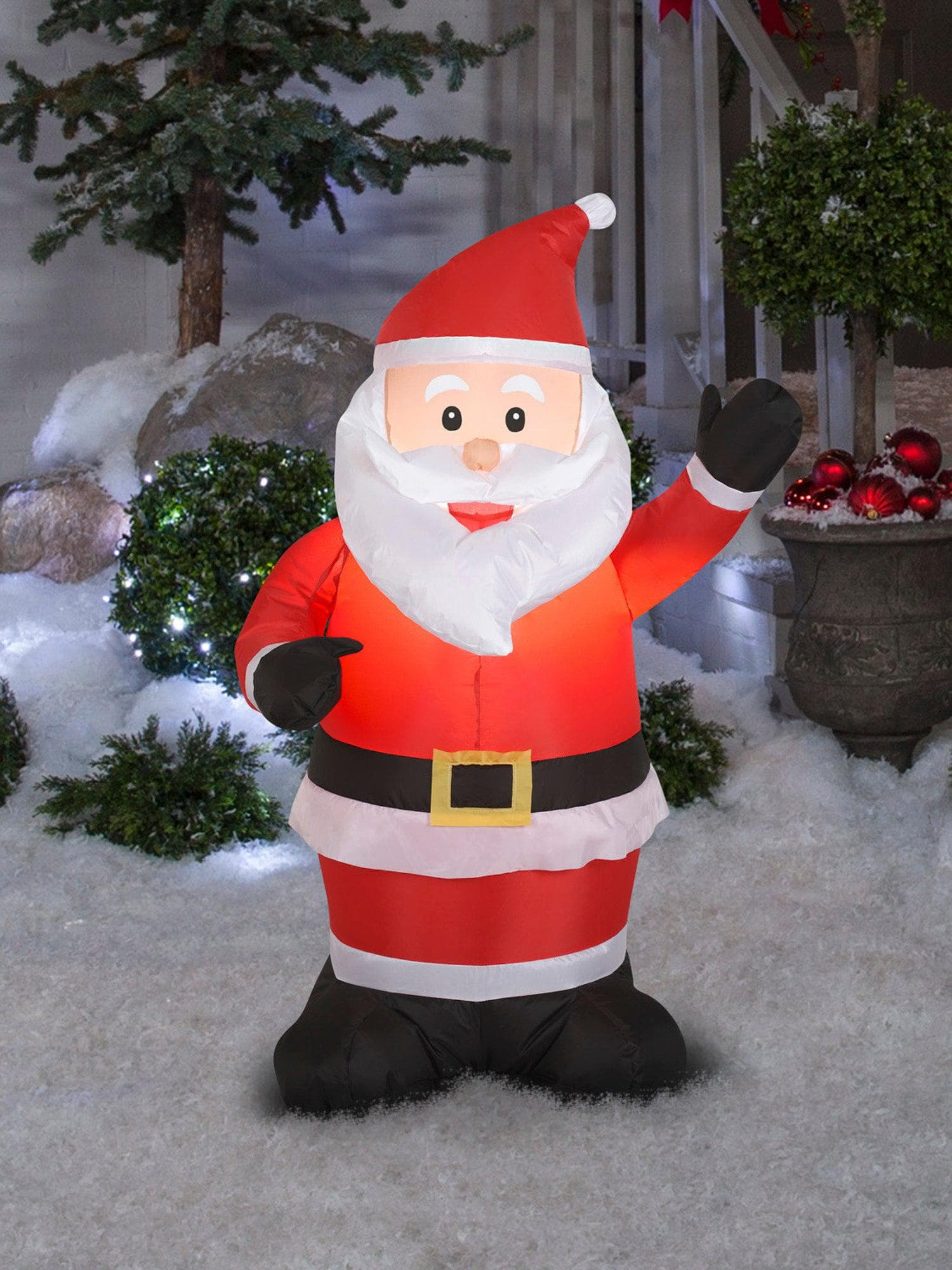 4 Foot Santa Light Up Christmas Inflatable Lawn Decor - costumes.com