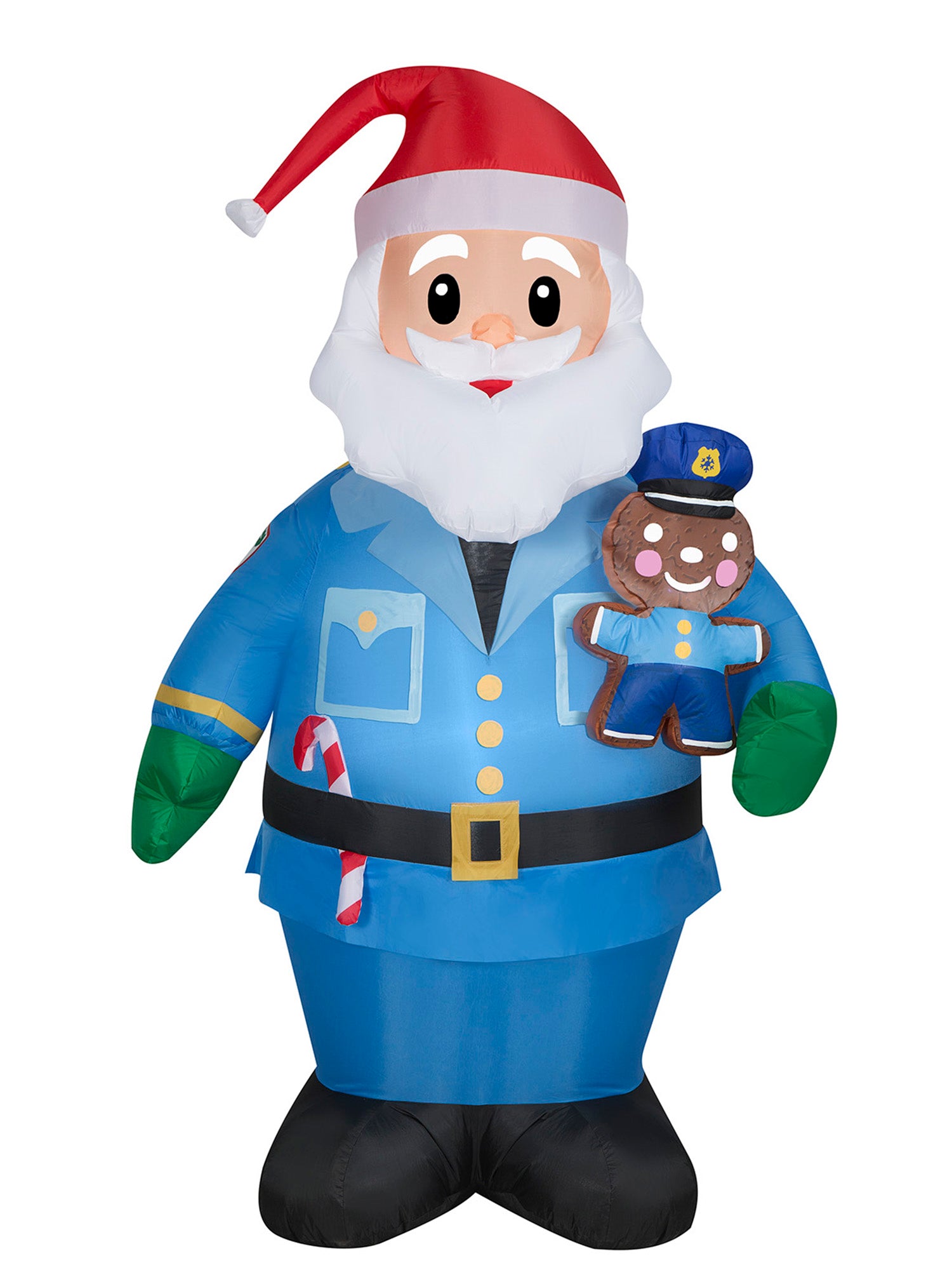 7 Foot Police Officer Santa Light Up Christmas Inflatable Lawn Decoration - costumes.com