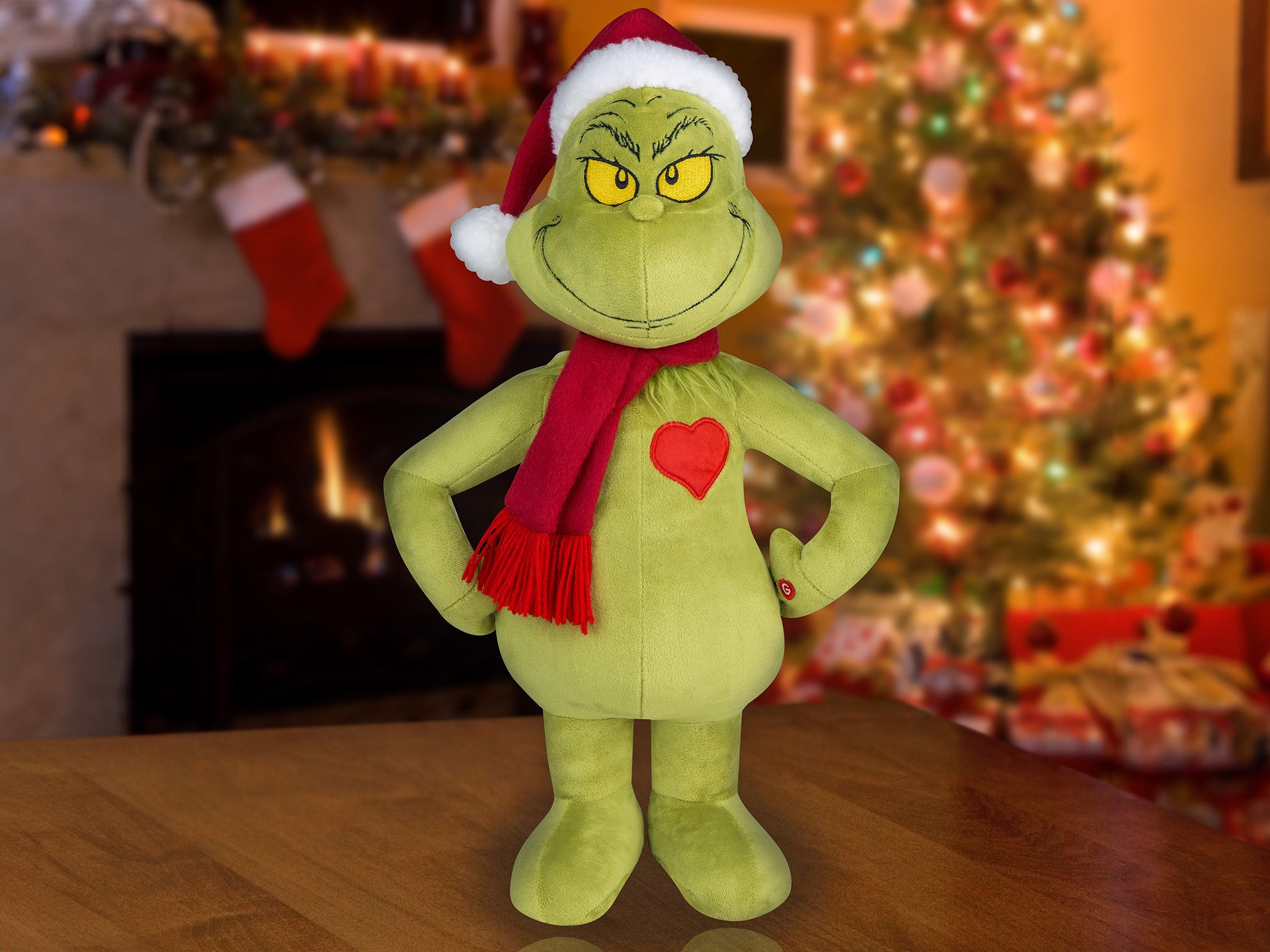 19.5-inch Dr. Seuss The Grinch Christmas Plush Light Up Front Door Greeter - costumes.com