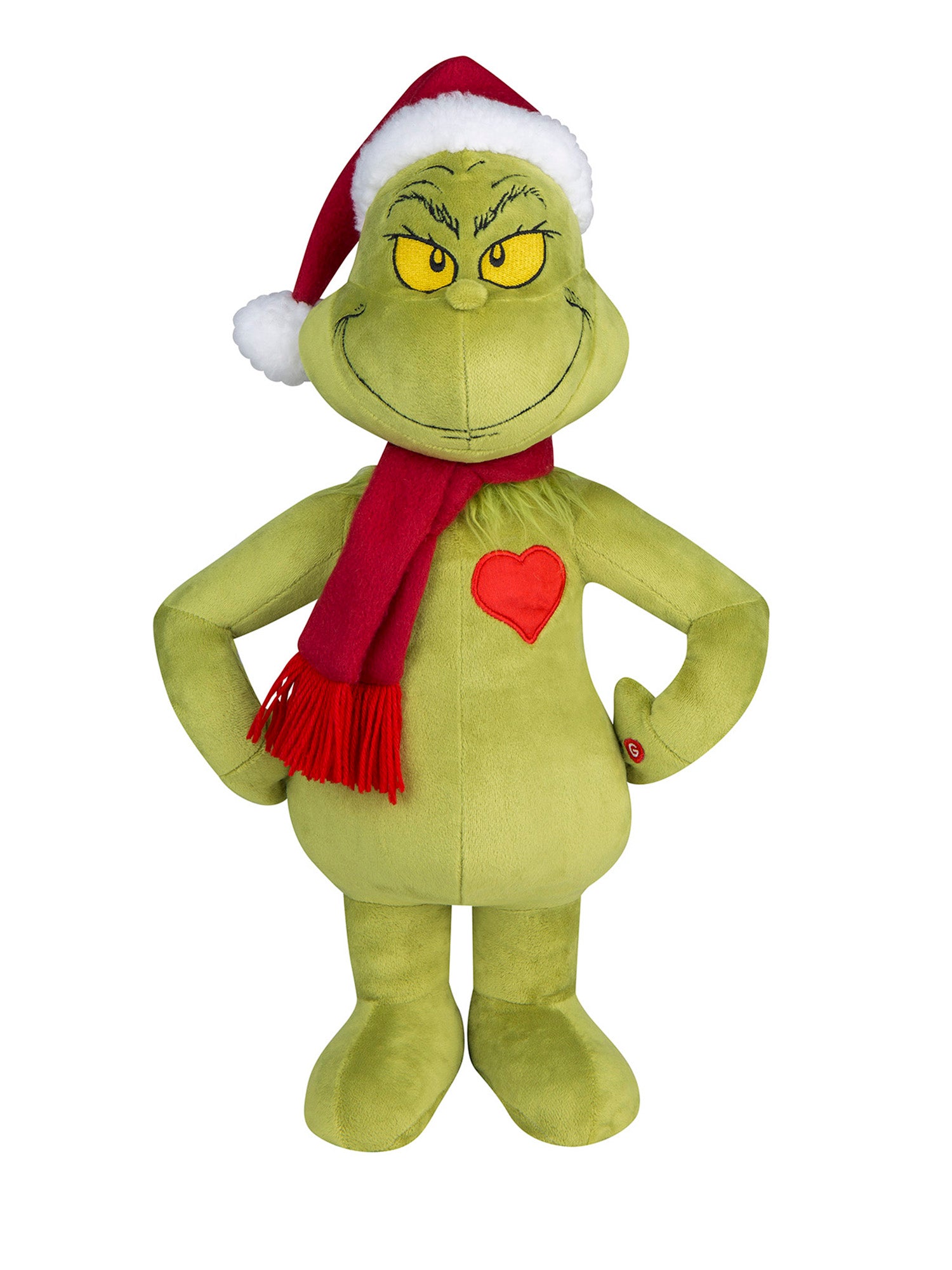 19.5-inch Dr. Seuss The Grinch Christmas Plush Light Up Front Door Greeter - costumes.com