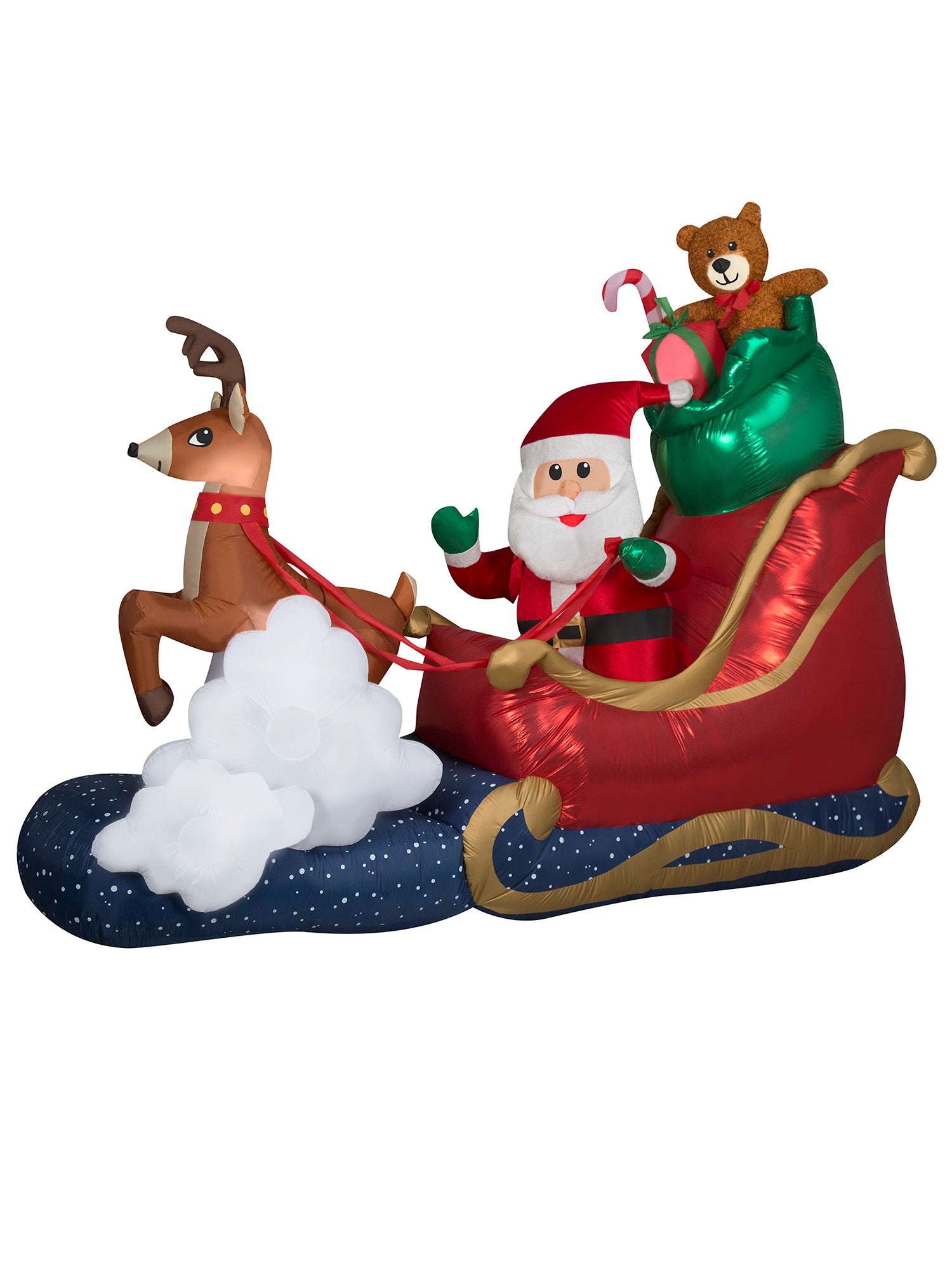 9.5 Foot Santa's Sleigh Light Up Christmas Inflatable Lawn Decoration - costumes.com