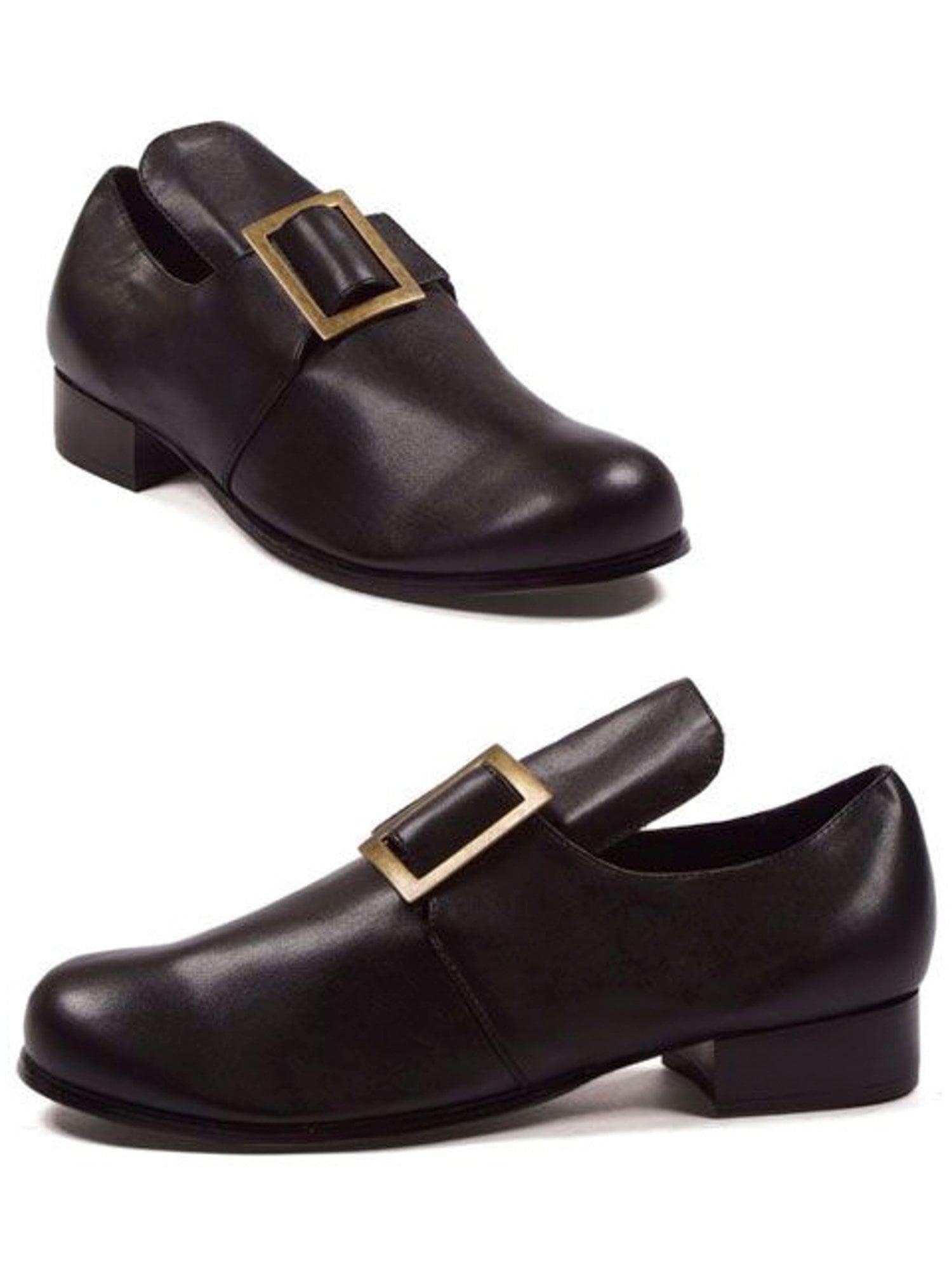 Adult Black Buckled Colonial Shoes - costumes.com