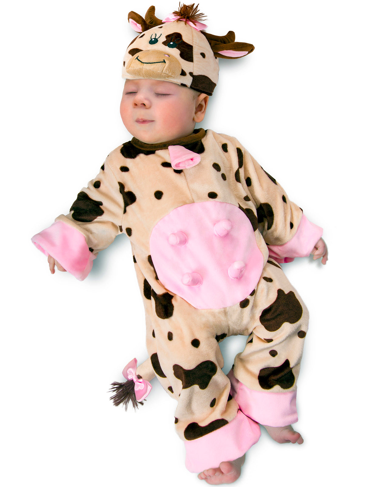 Brown and Pink Sleepy Cow Costume for Babies - costumes.com