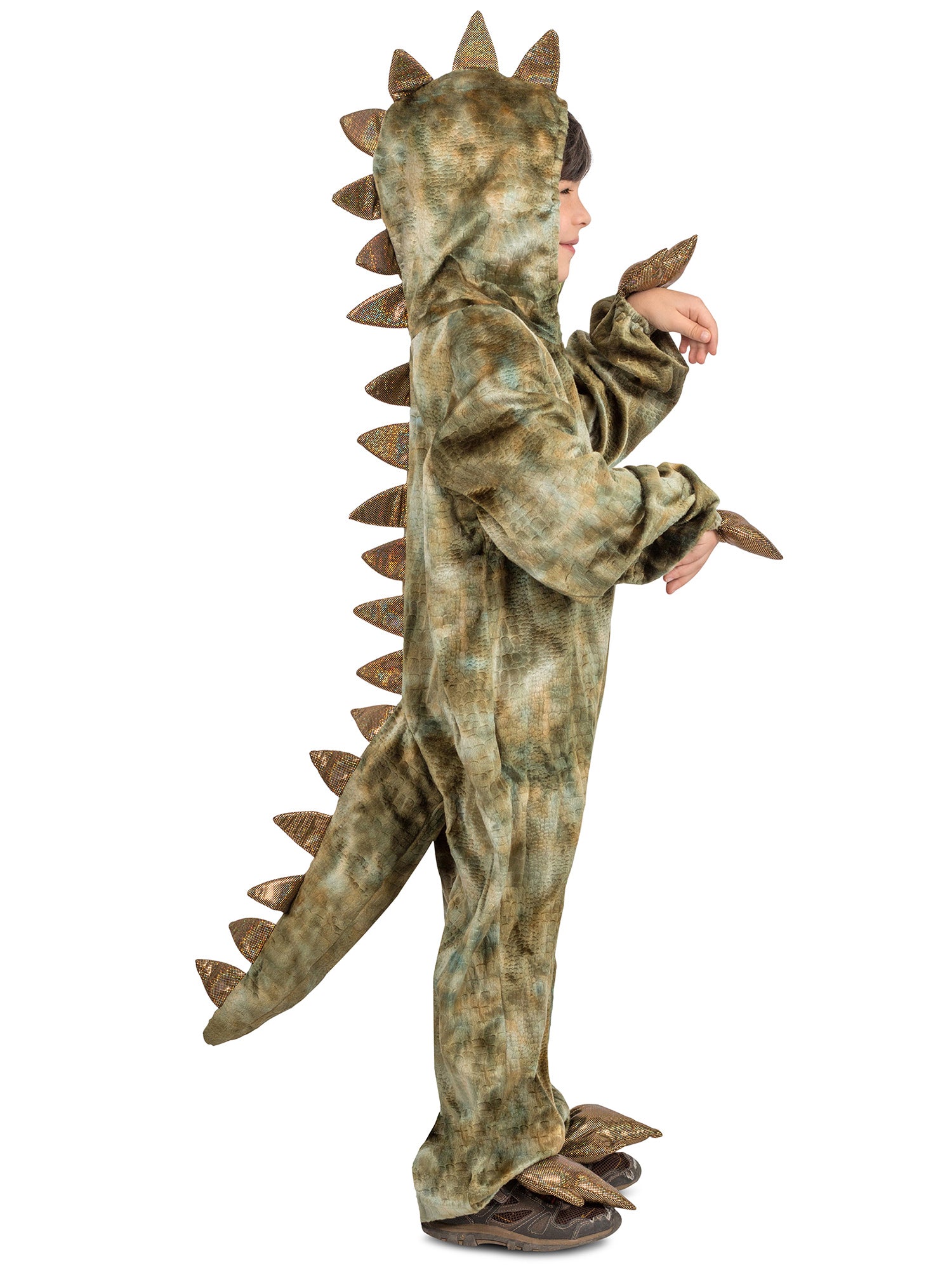 Boys' T-Rex Dinosaur Hooded Jumpsuit - costumes.com