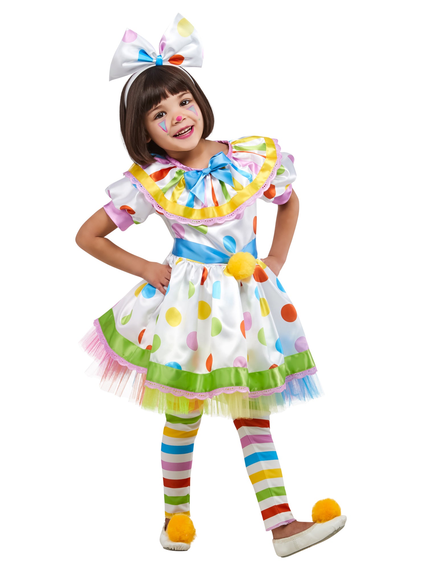 Dottie Brights & Stripes the Clown Costume for Toddlers - costumes.com