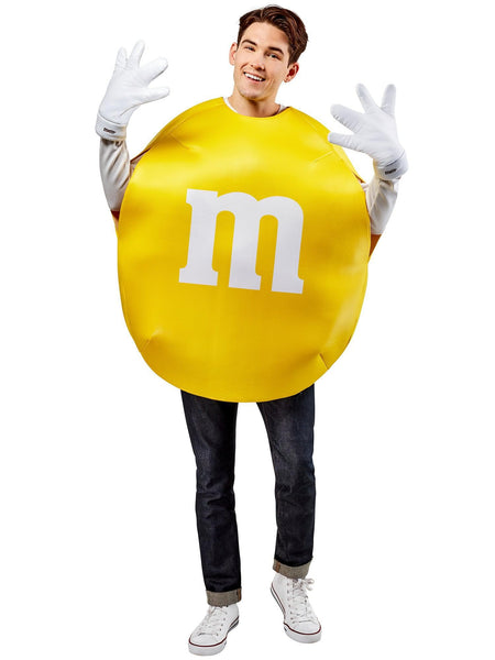Giant Yellow M&M's Biggymonkey Mascot Costume, Chocolate Candy Costume