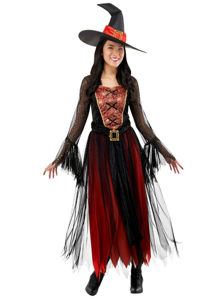 Women's Black and Orange Enchanted Witch Costume