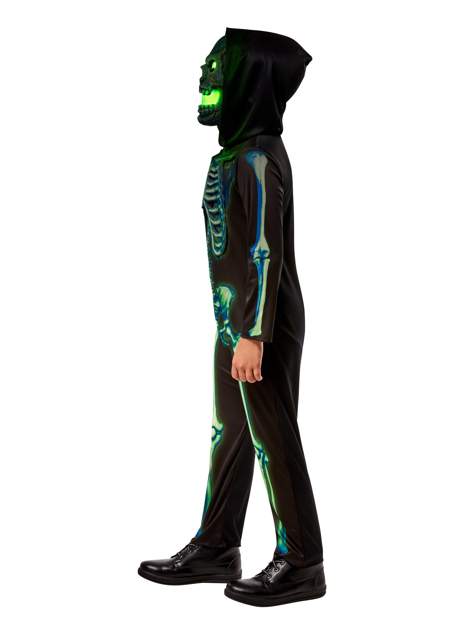 Boys' Neon Skeleton Costume with Light Up Mask - costumes.com