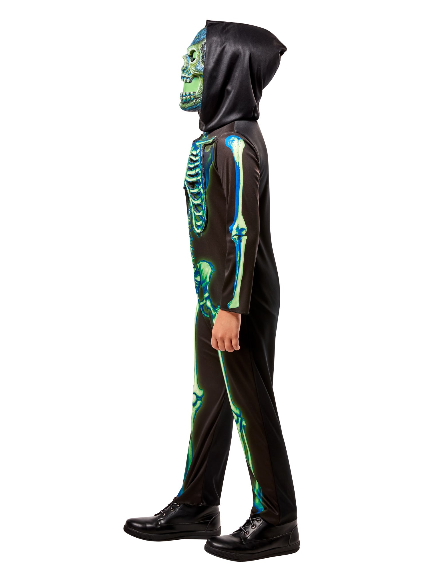 Boys' Neon Skeleton Costume with Light Up Mask - costumes.com