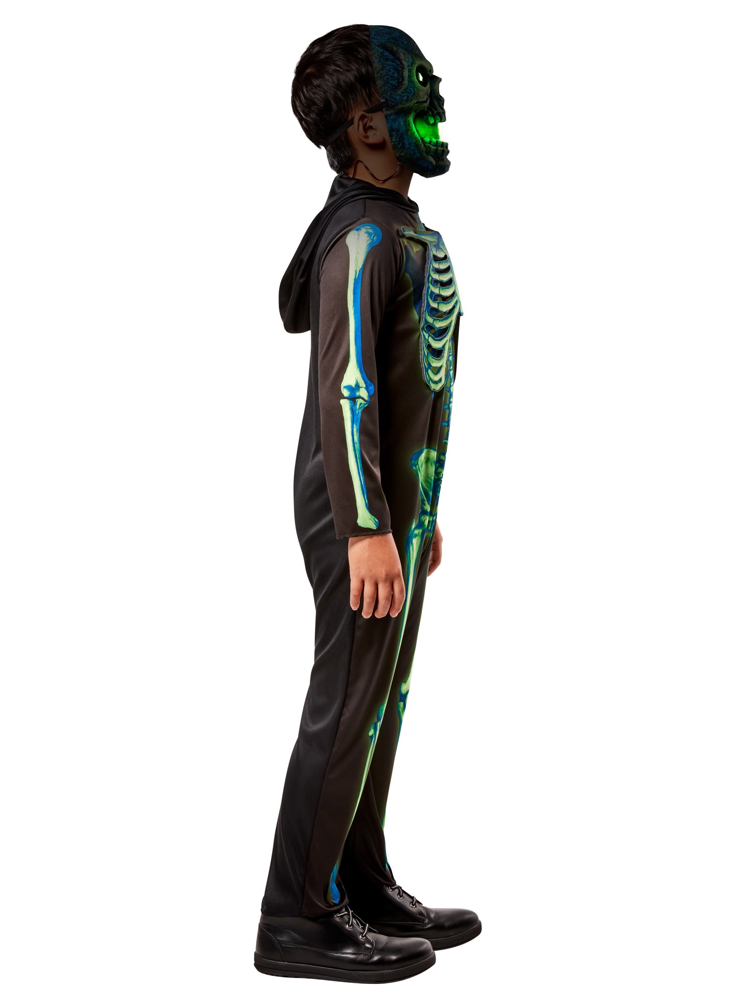 Boys' Neon Skeleton Costume with Light Up Mask - costumes.com