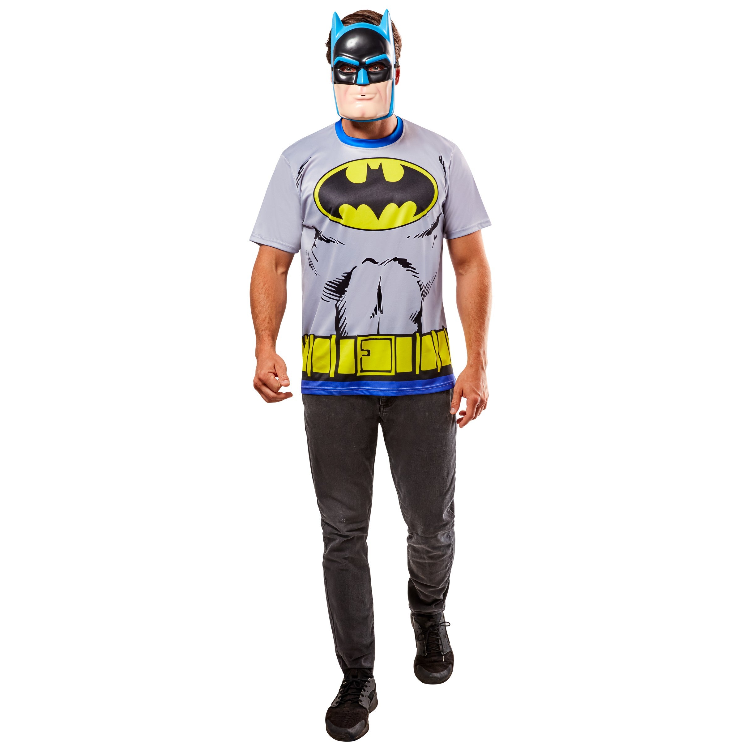 Men's DC Comics Ben Cooper Batman T-Shirt and Half Mask - costumes.com