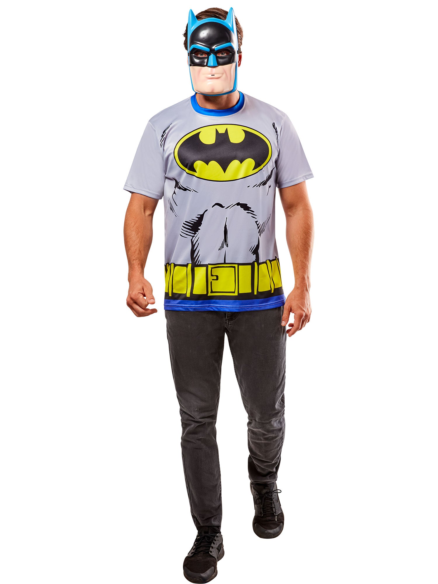 Men's DC Comics Ben Cooper Batman T-Shirt and Half Mask - costumes.com