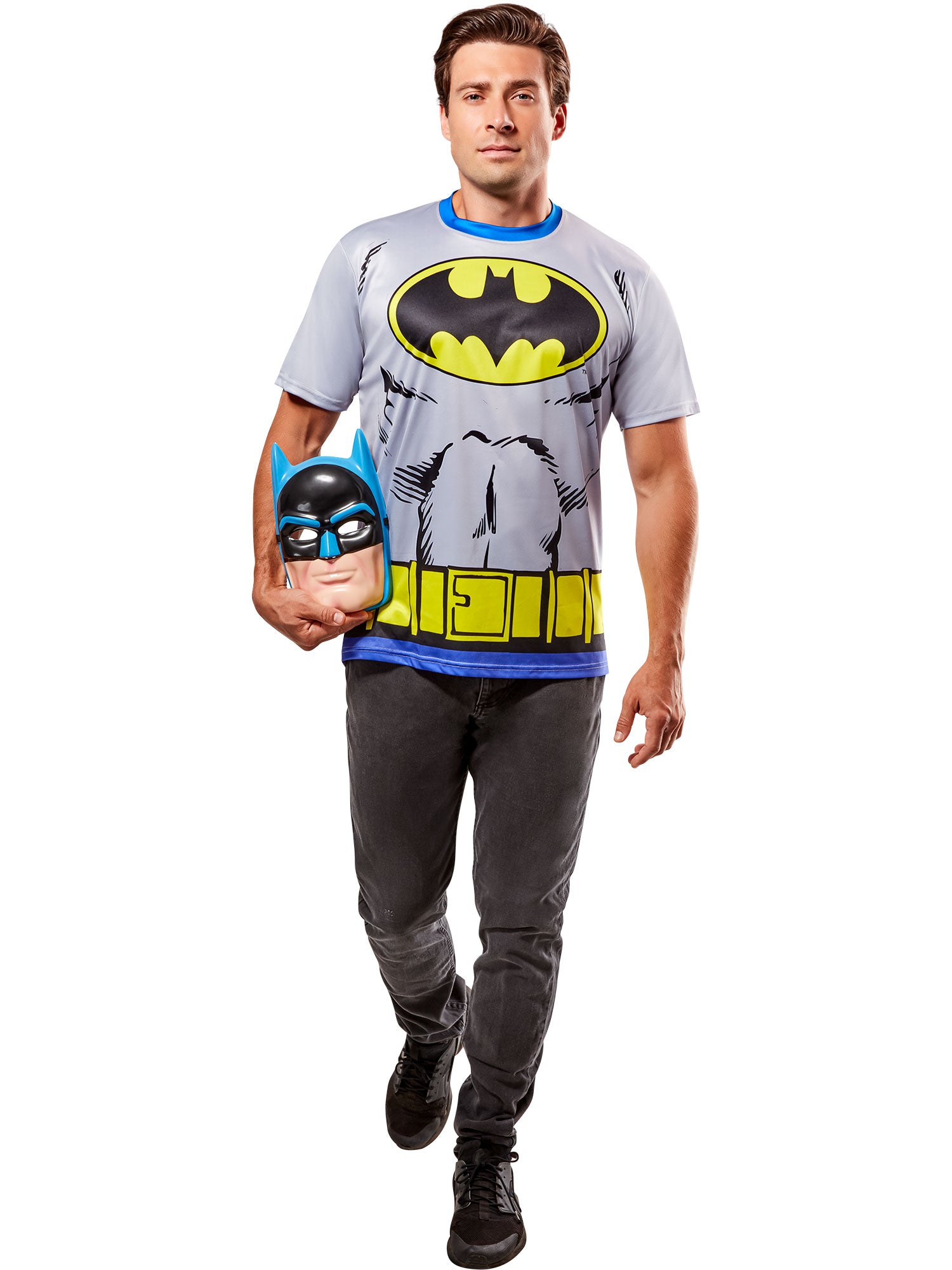 Men's DC Comics Ben Cooper Batman T-Shirt and Half Mask - costumes.com