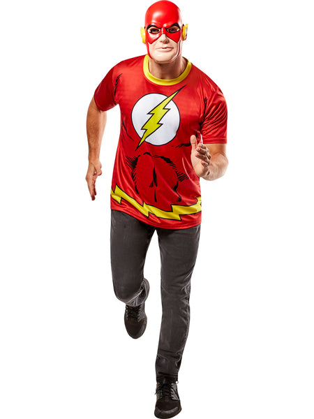 Men's DC Comics Ben Cooper Flash T-Shirt and Half Mask