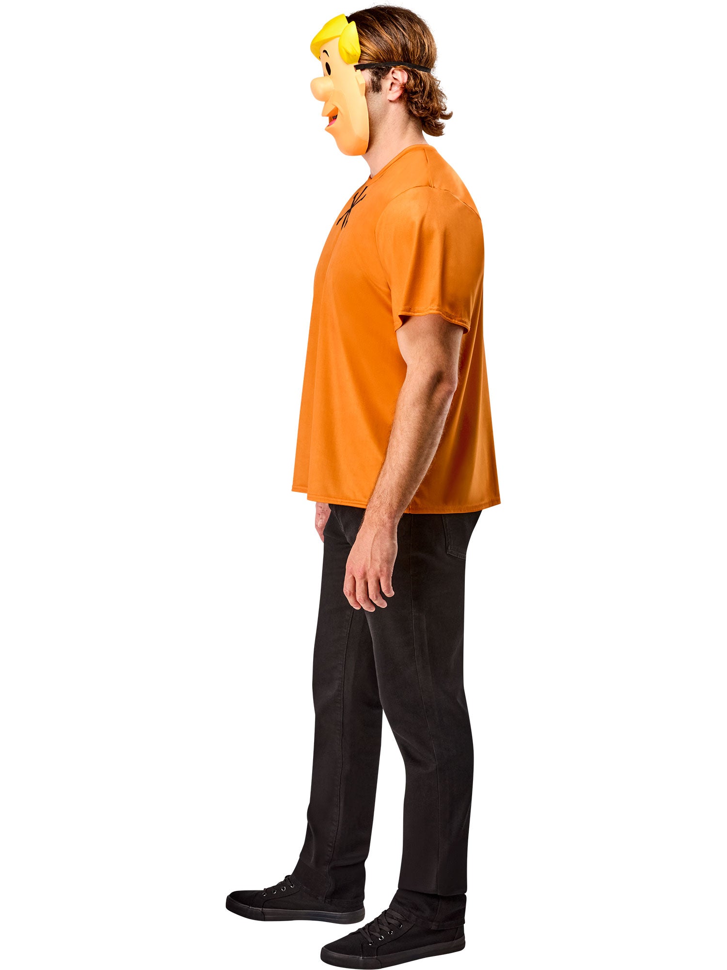 Men's The Flintstones Ben Cooper Barney Rubble T-Shirt and Half Mask - costumes.com