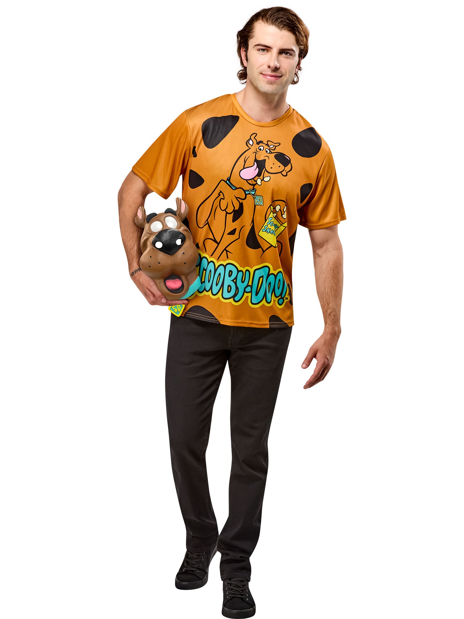 Men's Ben Cooper Scooby Doo T-Shirt and Half Mask - costumes.com