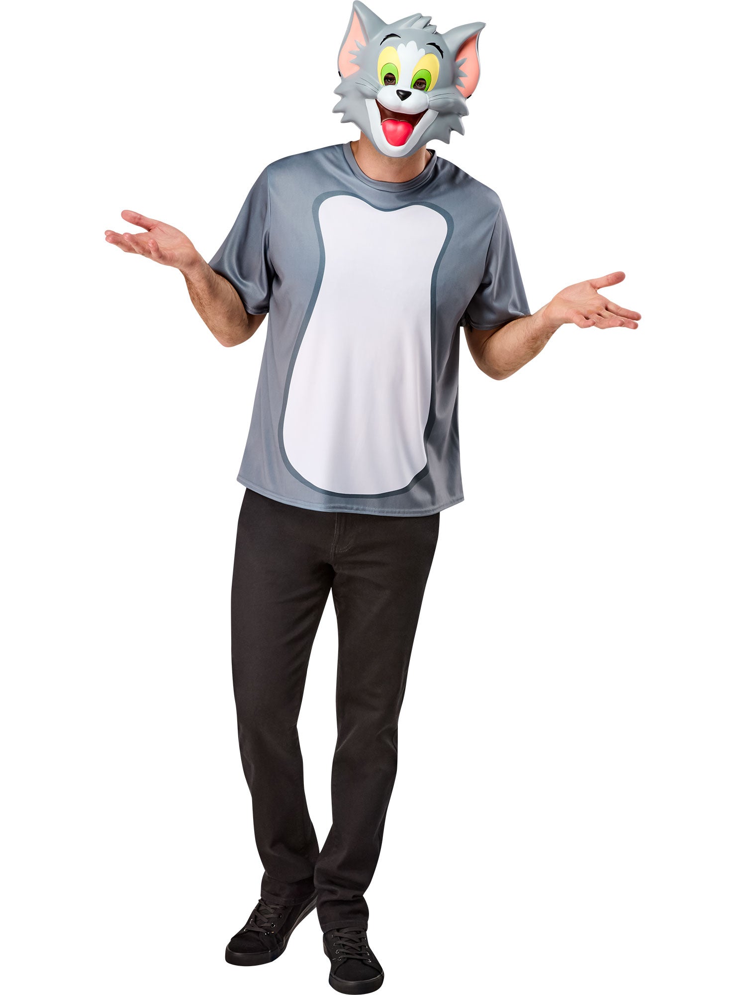 Men's Tom and Jerry Ben Cooper Tom T-Shirt and Half Mask - costumes.com