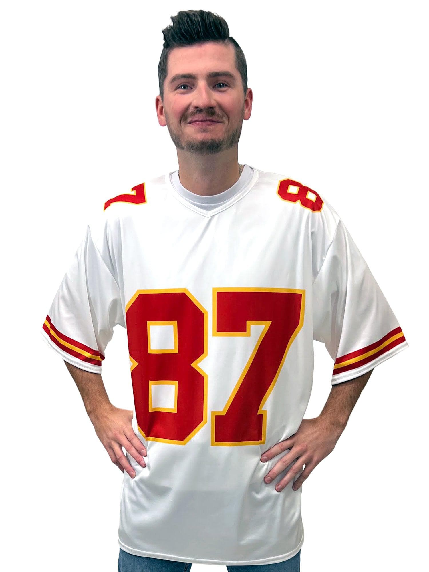 Football Era White and Red Number 87 Jersey - costumes.com