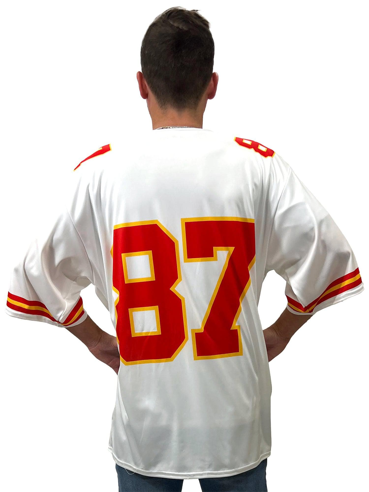 Football Era White and Red Number 87 Jersey
