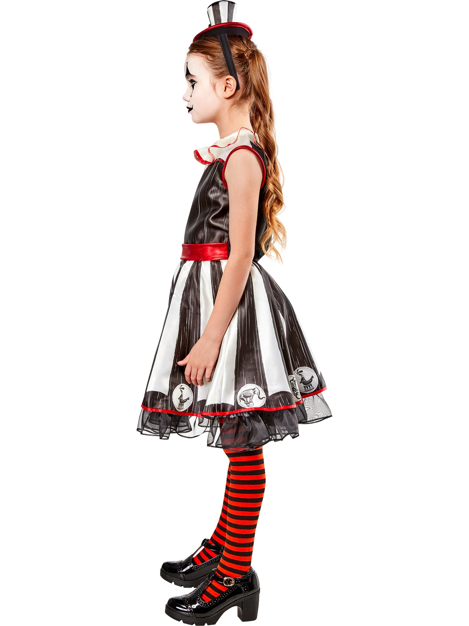 Girls' Vintage Silly Stripe Circus Clown Costume - costumes.com