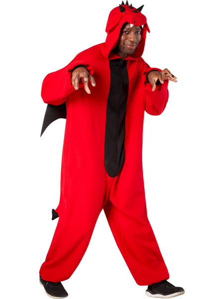 Rubies Red Dragon Hooded Zipsters Adult Costume- Small/Medium