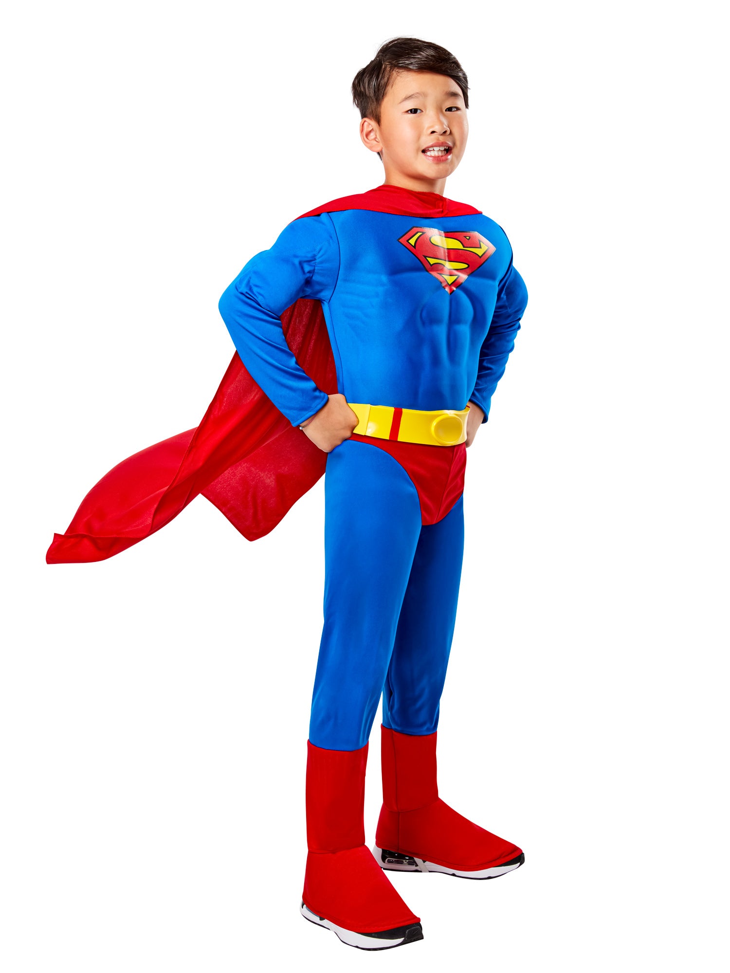 Kid's Justice League Superman Deluxe Muscle Chest Costume - costumes.com