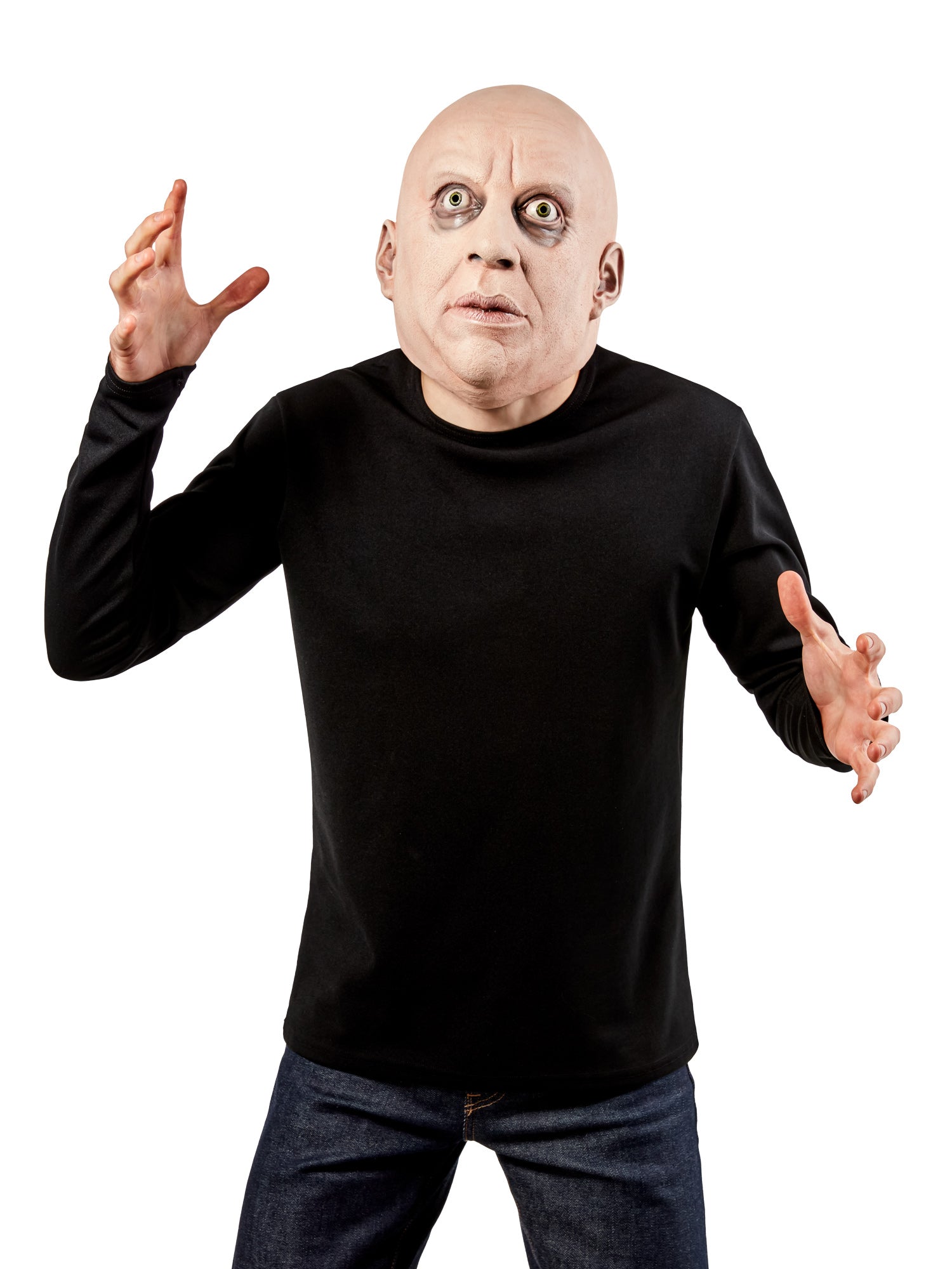 Men's The Addam's Family Uncle Fester Overhead Latex Mask - Deluxe - costumes.com