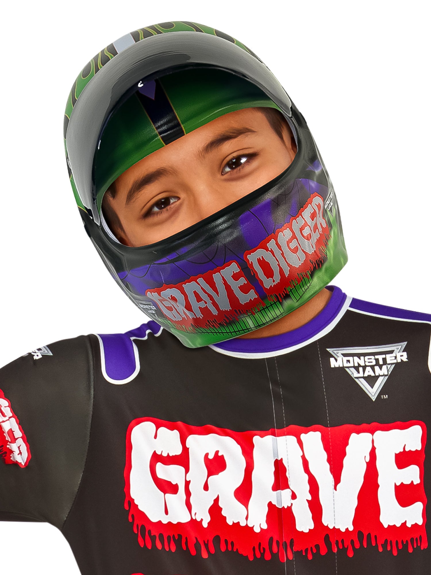 Kids' Monster Jam Grave Digger Half Mask - costumes.com