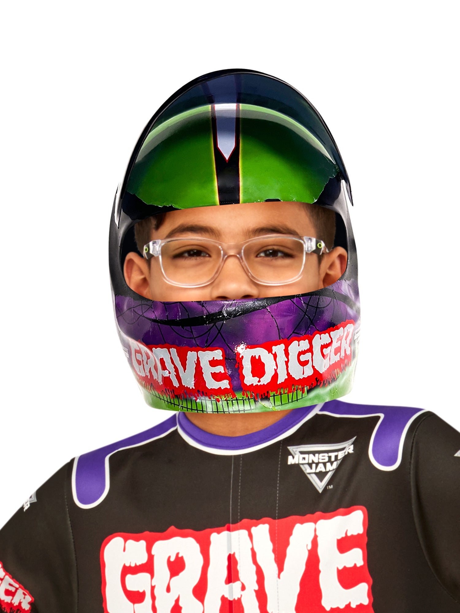 Kids' Monster Jam Grave Digger Half Mask - costumes.com