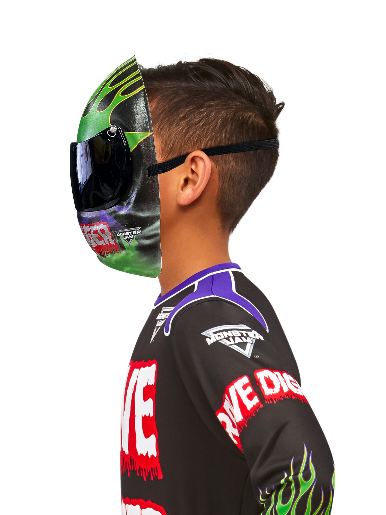 Kids' Monster Jam Grave Digger Half Mask - costumes.com