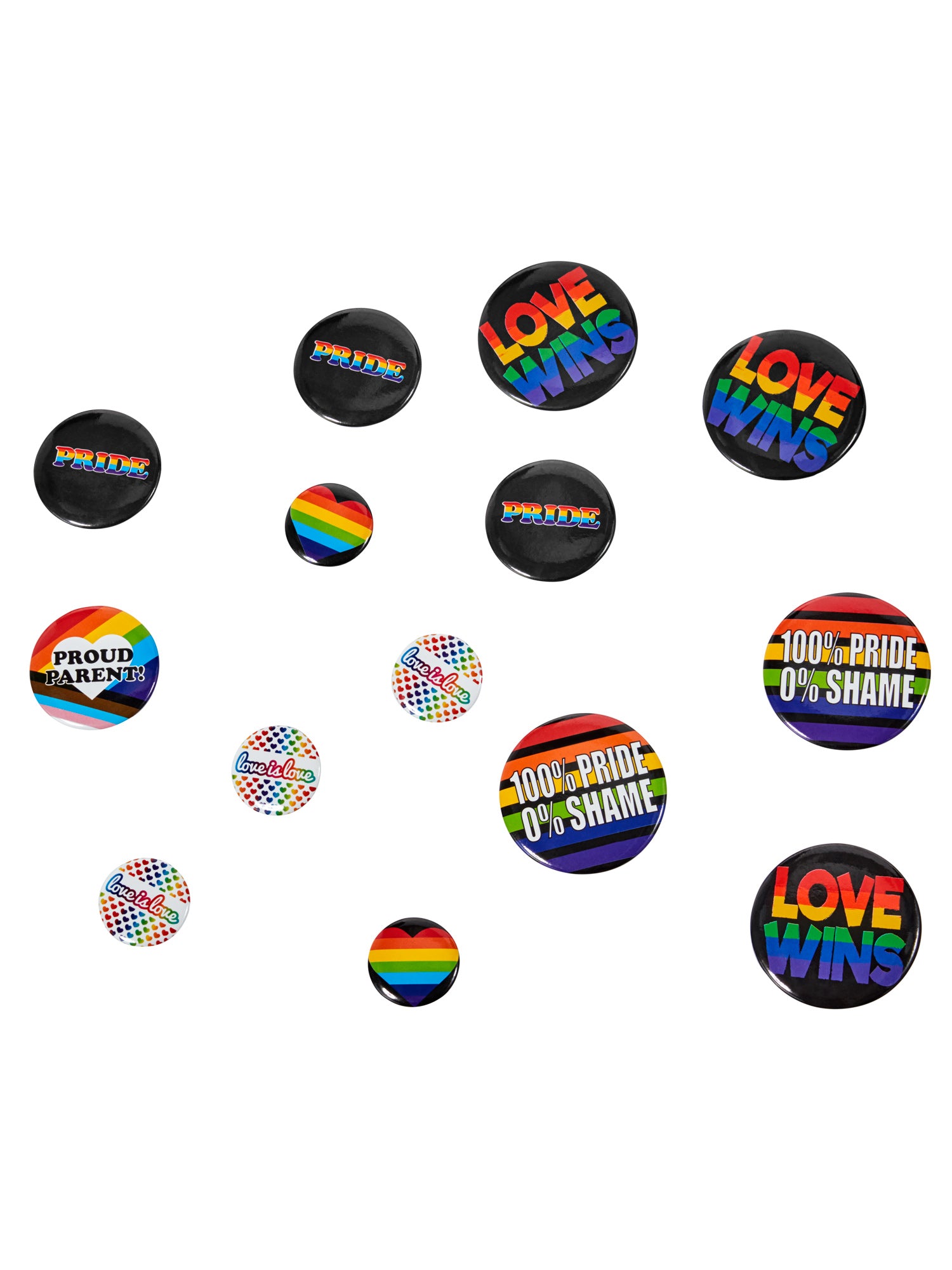 Adult Rainbow Pride Buttons - 24 Piece - costumes.com