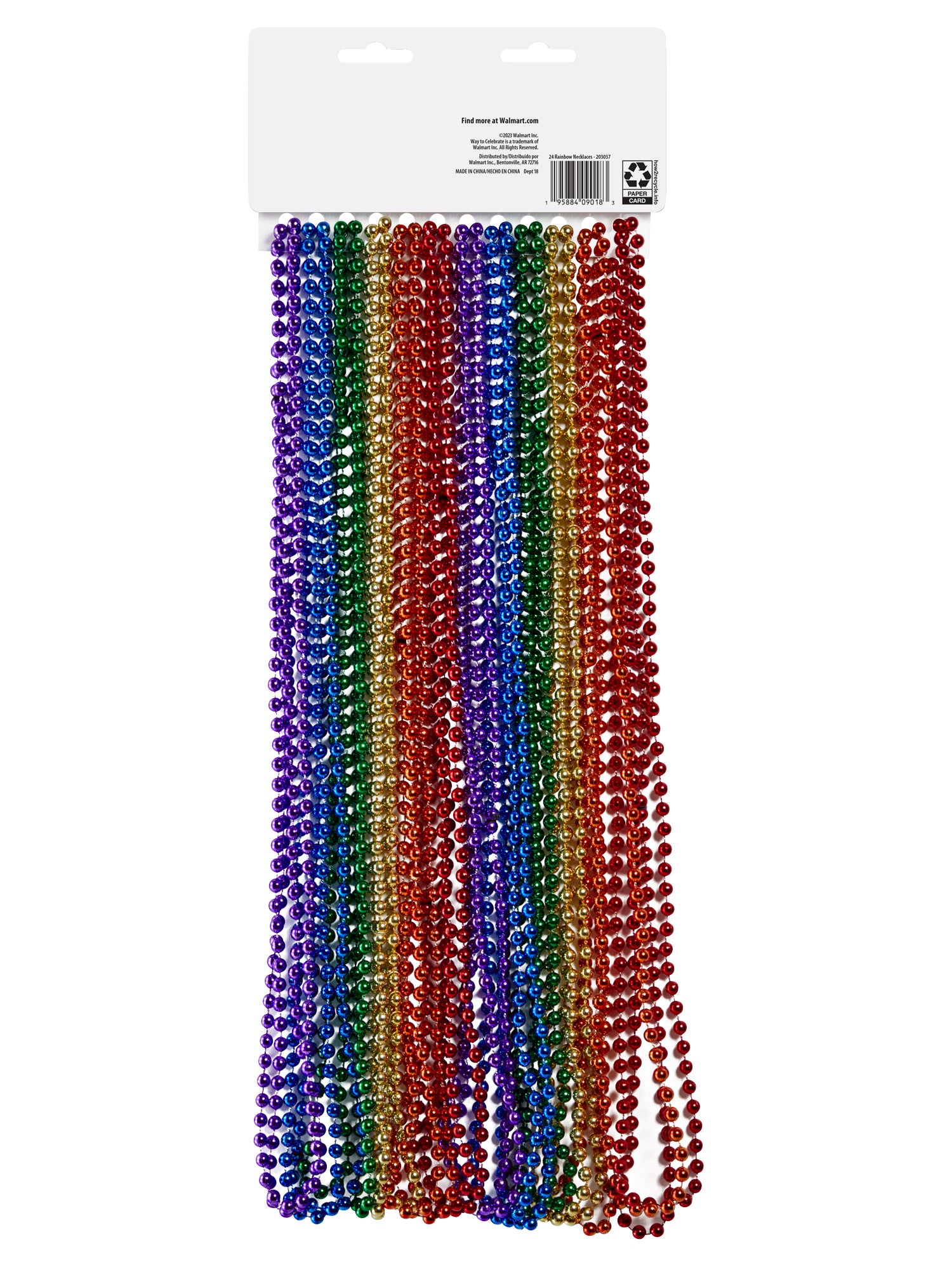 Adult Rainbow Pride Beaded Necklace - 24 Piece - costumes.com