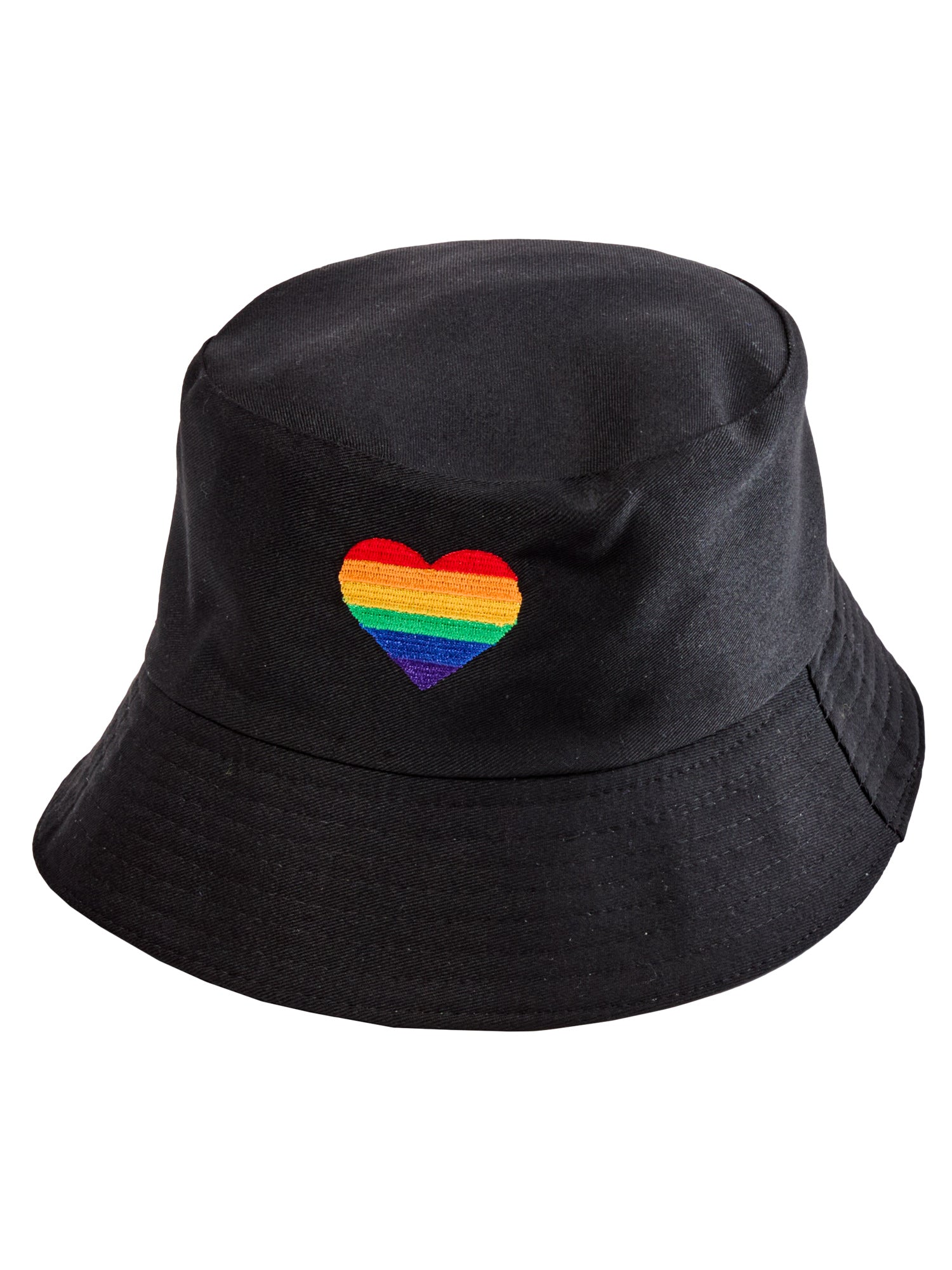 Adult Rainbow Pride Heart Bucket Hat - costumes.com