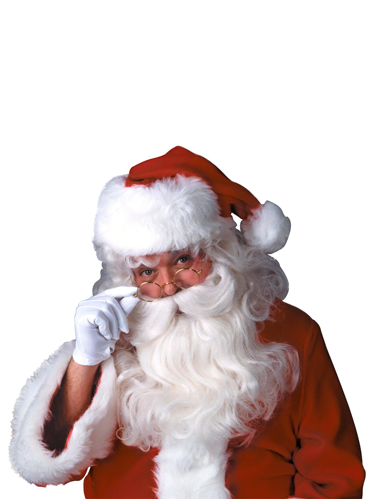 Men's White Santa Beard And Wig Set - Super Deluxe - costumes.com