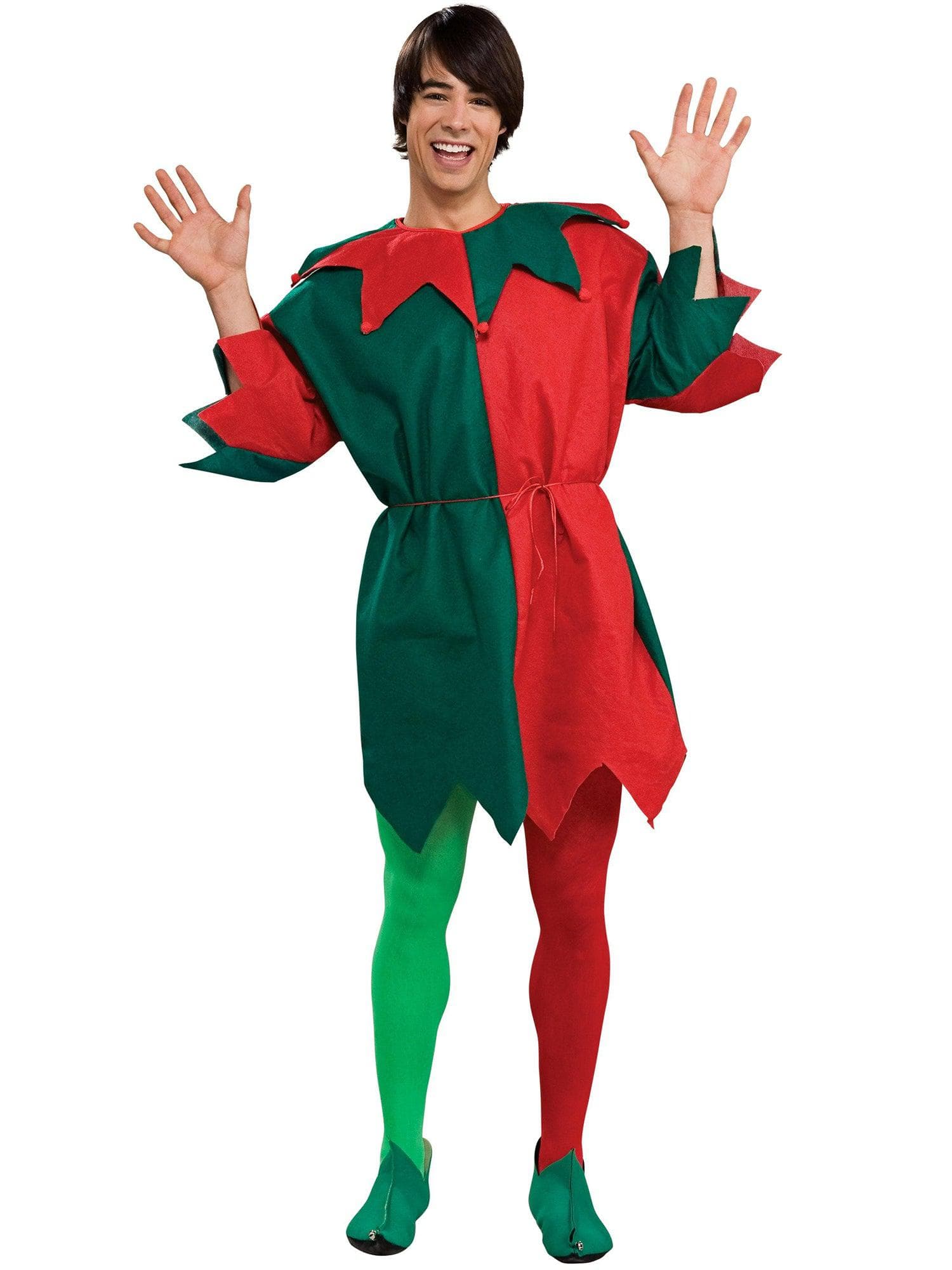 Adult Red and Green Elf Tunic - costumes.com