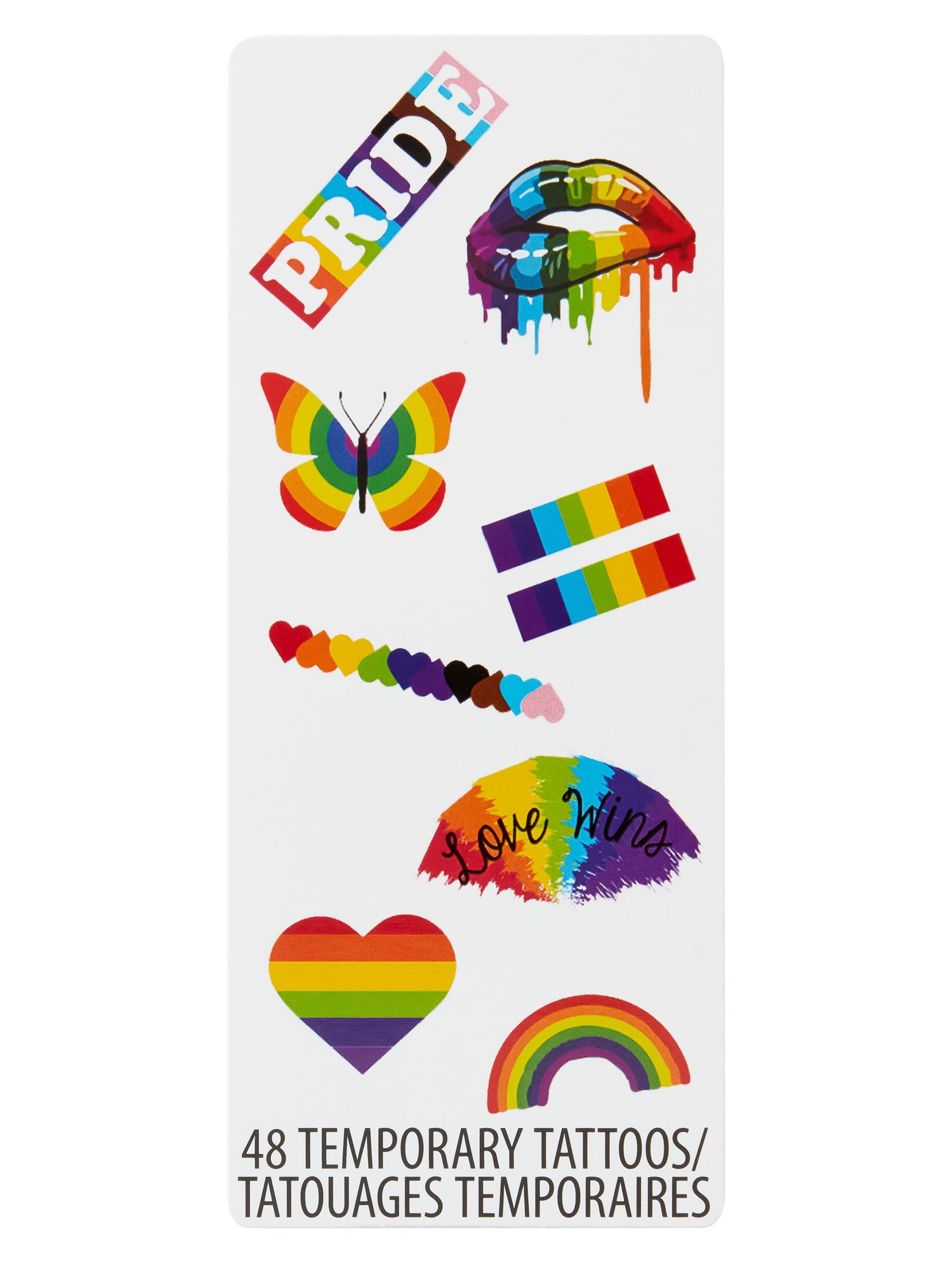 Adult Rainbow Pride Temporary Tattoos - 48 Piece - costumes.com