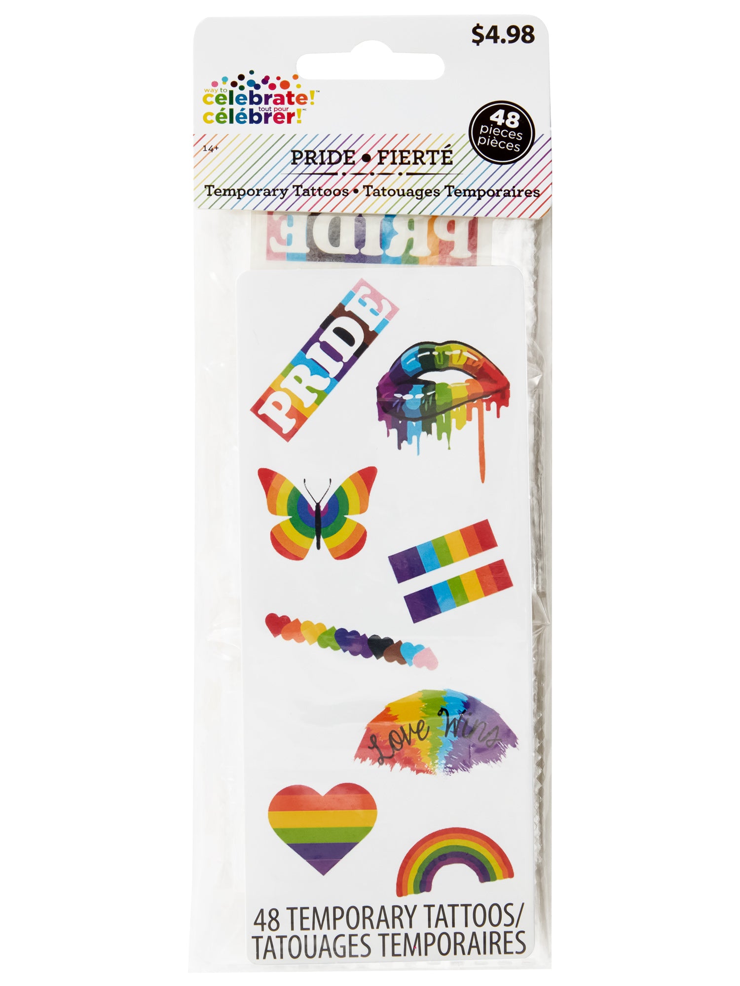 Adult Rainbow Pride Temporary Tattoos - 48 Piece - costumes.com