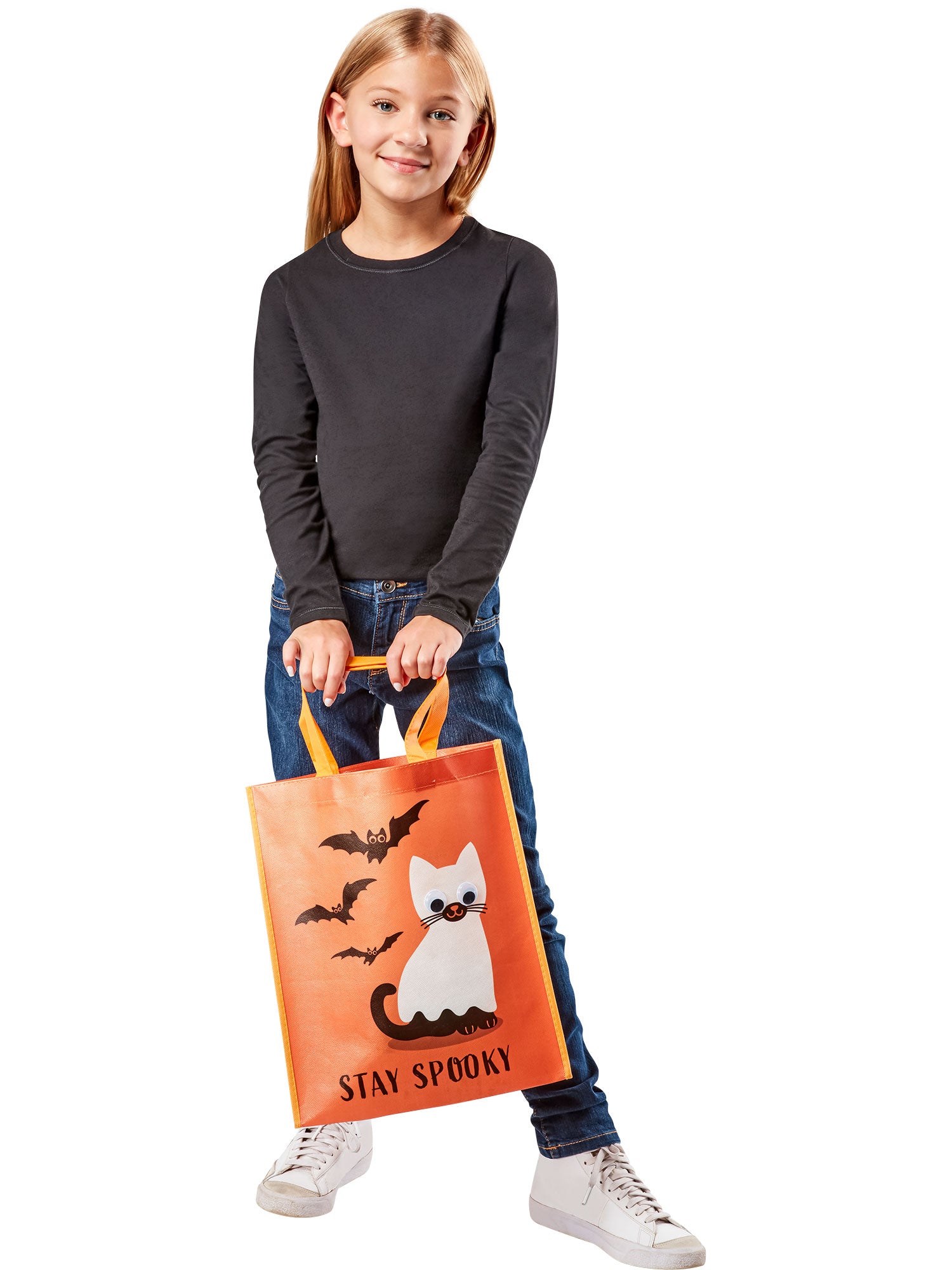 Kids' Stay Spooky Kitty Googly Eyes Halloween Treat Bag - costumes.com