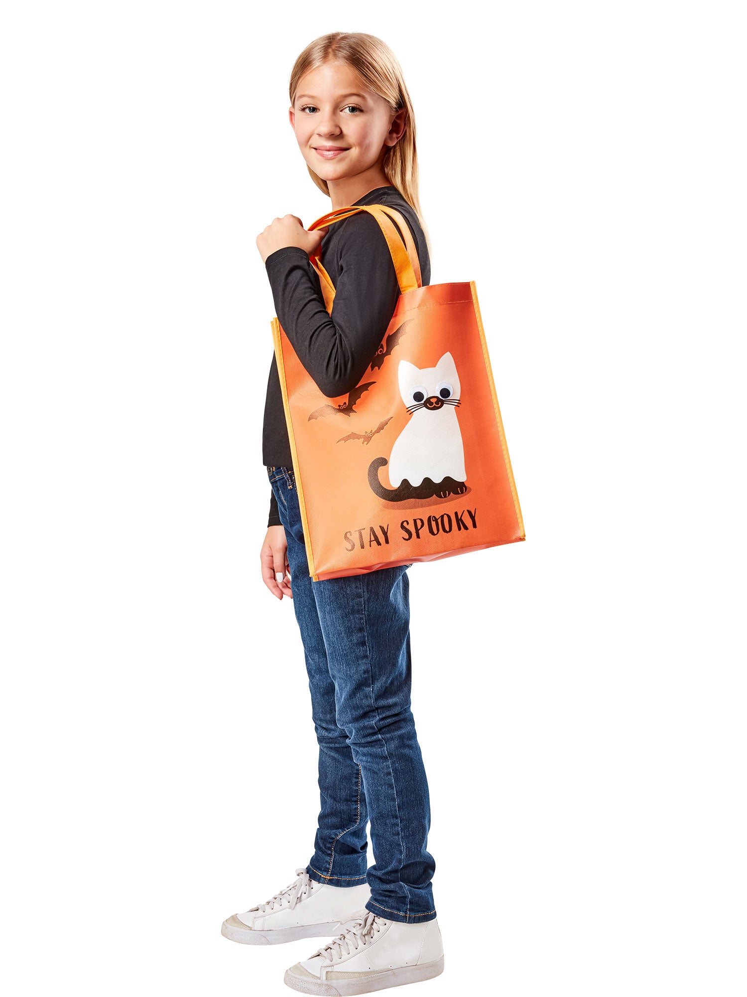 Kids' Stay Spooky Kitty Googly Eyes Halloween Treat Bag - costumes.com